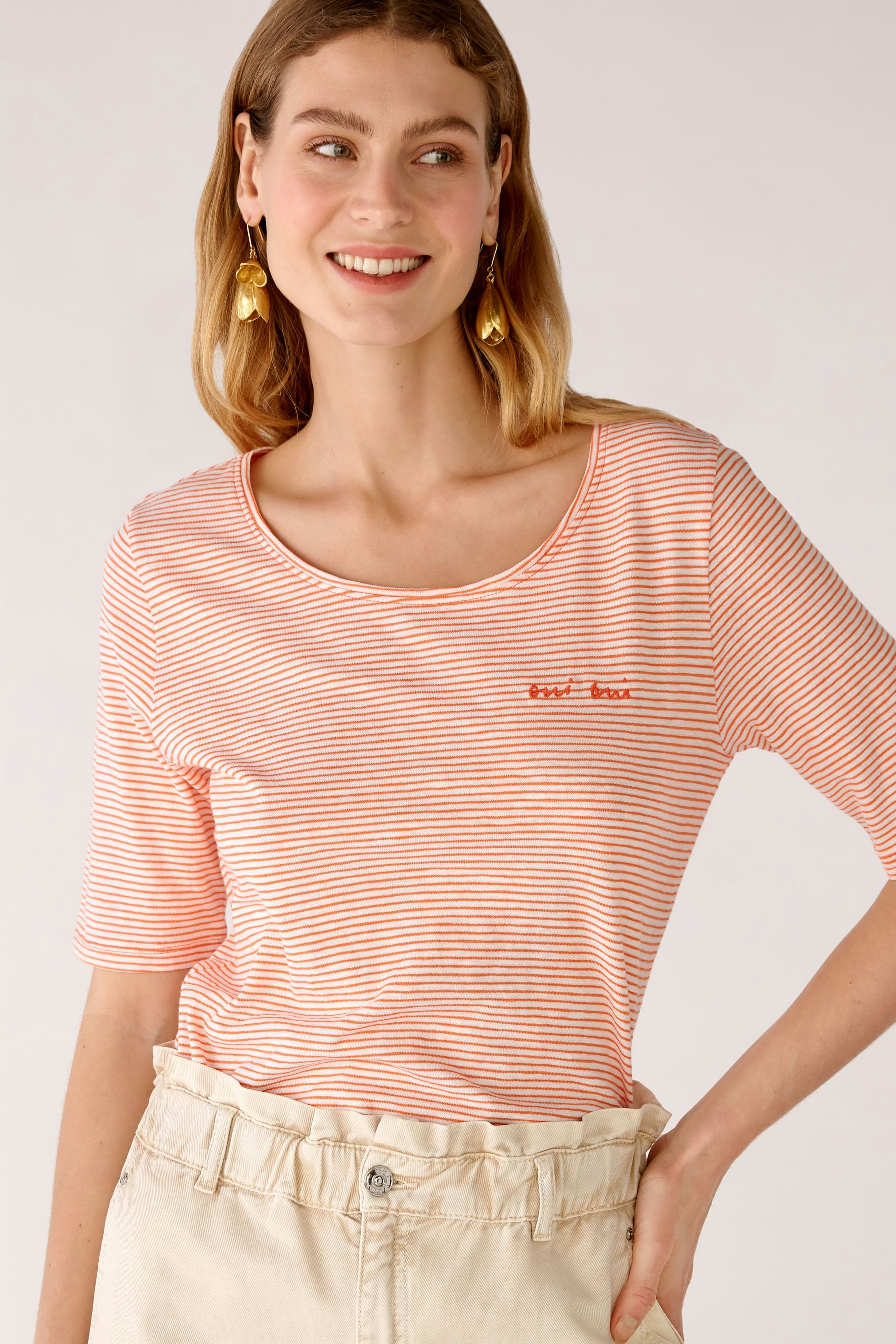 Bild 5 von T-shirt with stripes in white yellow | Oui