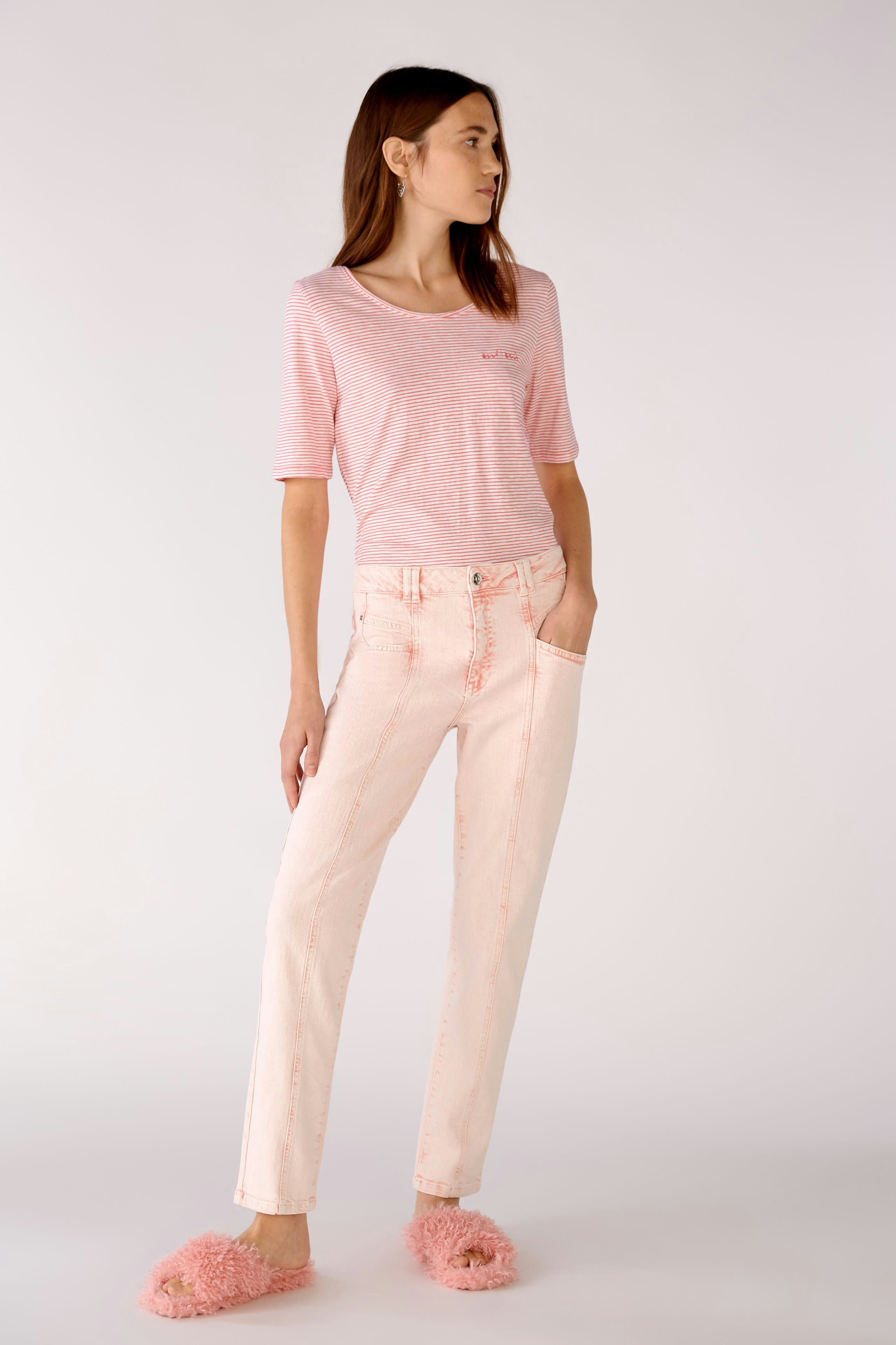 Bild 2 von T-shirt with stripes in white red | Oui