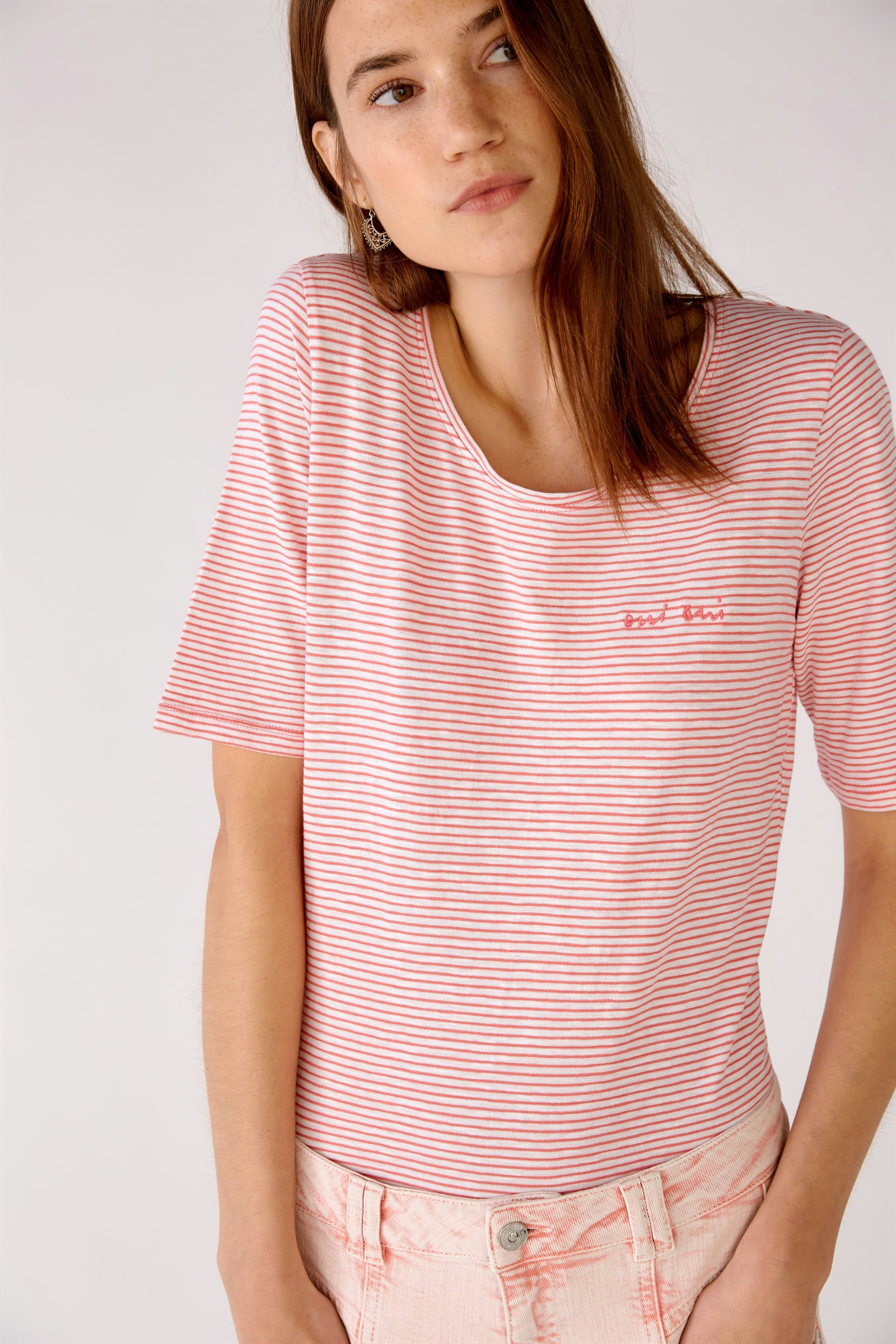Bild 5 von T-shirt with stripes in white red | Oui