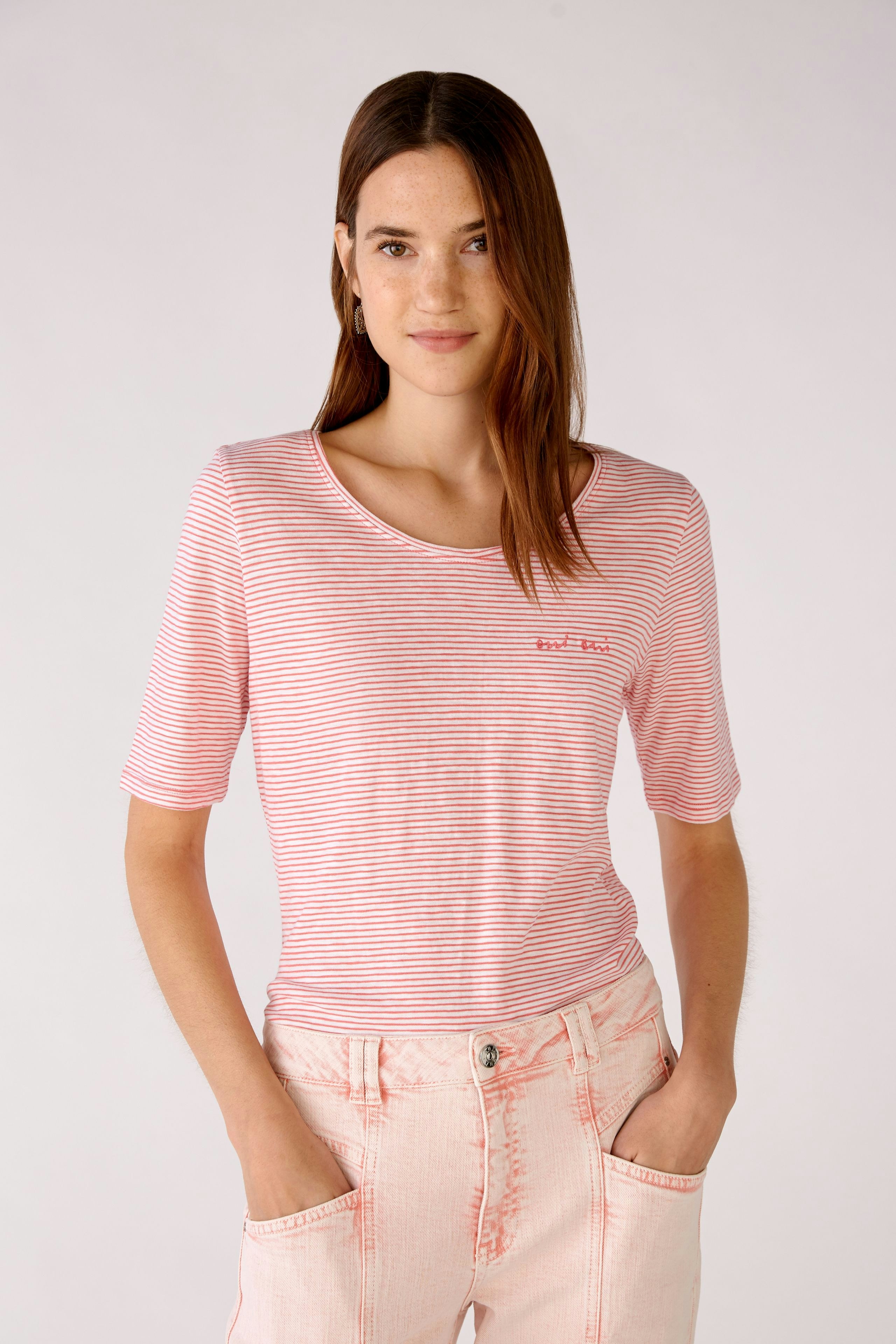 Bild 1 von T-shirt with stripes in white red | Oui