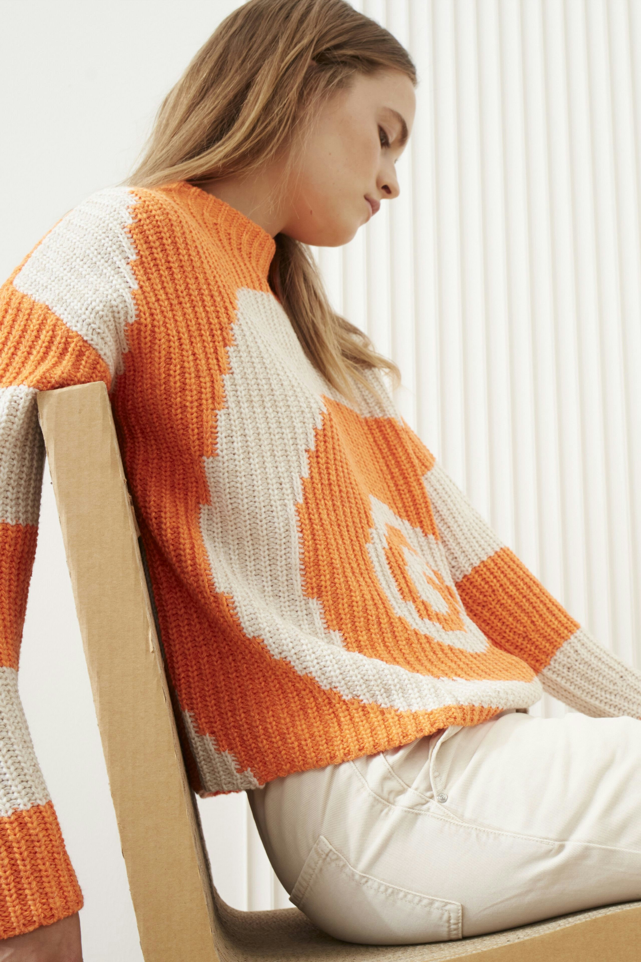 Bild 7 von Knitted pullover in a chunky knit look in lt stone orange | Oui