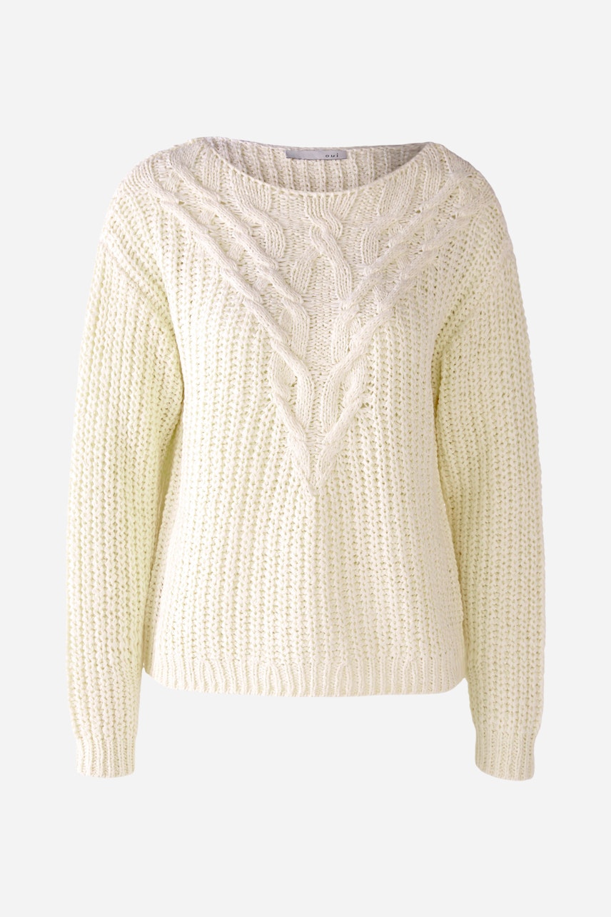 Bild 1 von Pullover mit Zopfmuster in pristine | Oui