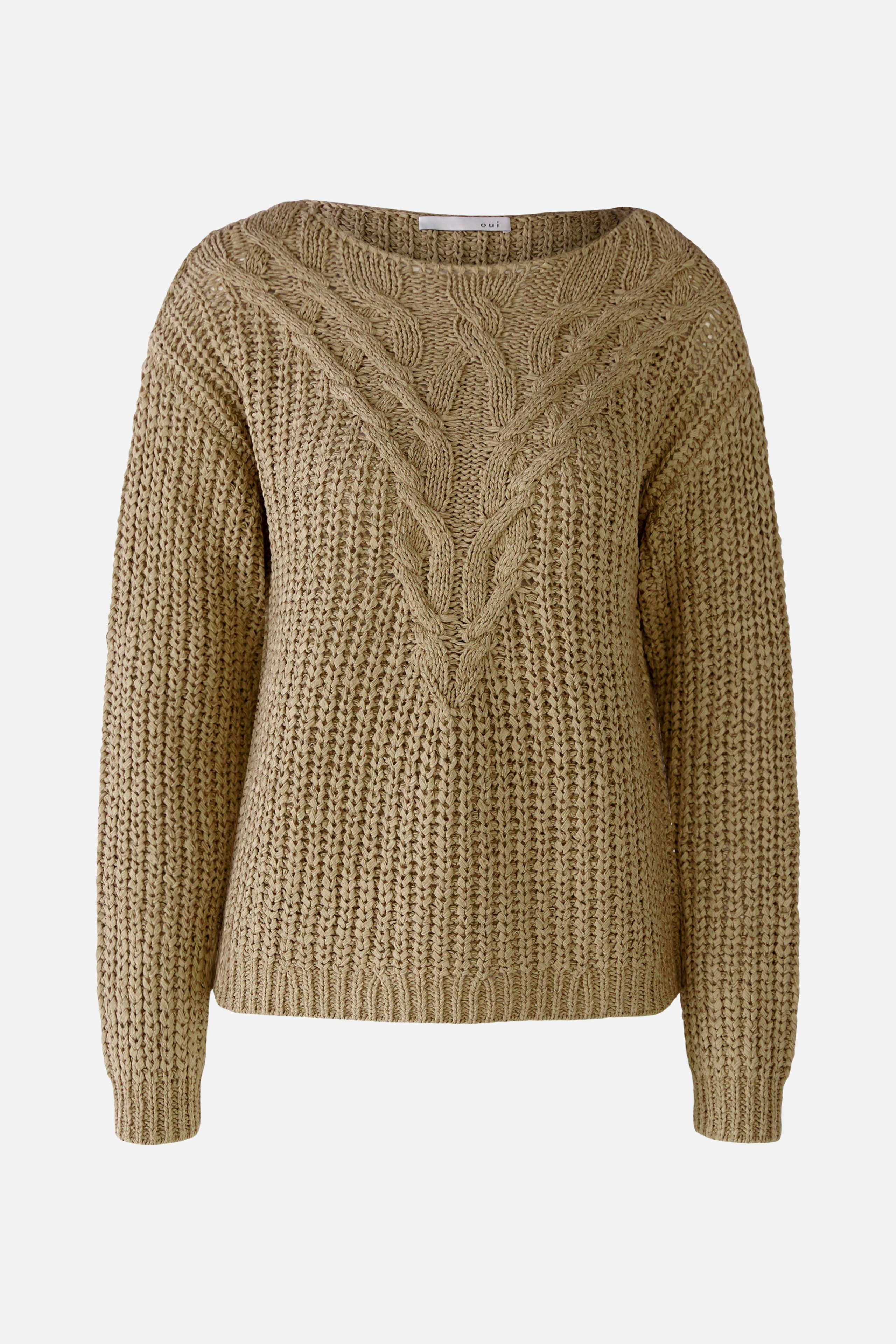 Bild 1 von Pullover mit Zopfmuster in elmwood | Oui