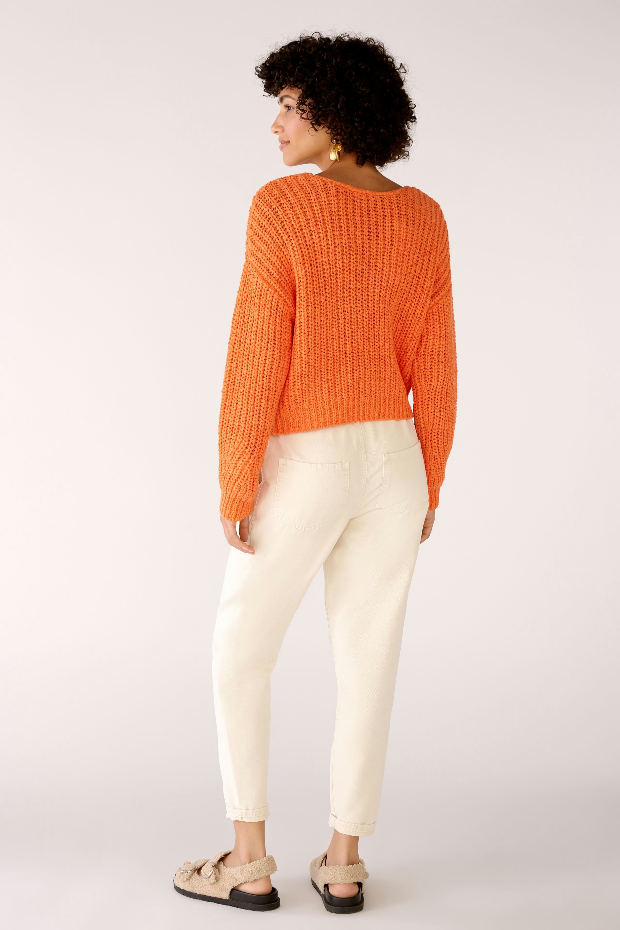 Bild 3 von Strickjacke in verkürzter Länge in vermillion orange | Oui