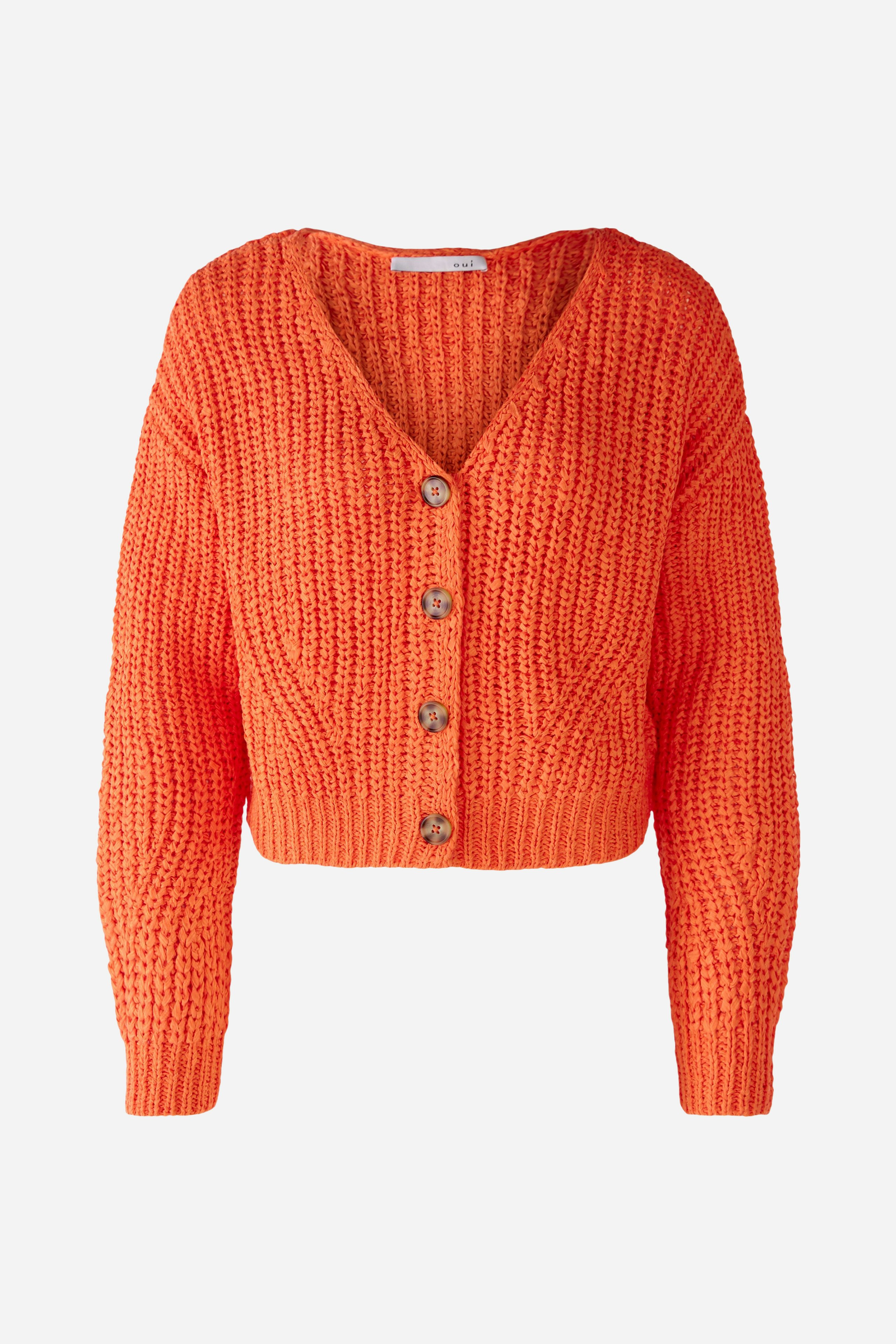 Bild 7 von Strickjacke in verkürzter Länge in vermillion orange | Oui