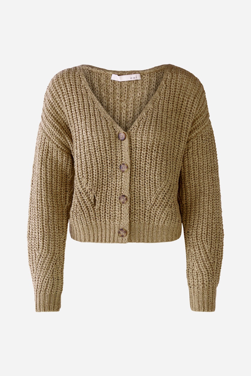 Bild 8 von Strickjacke in verkürzter Länge in elmwood | Oui