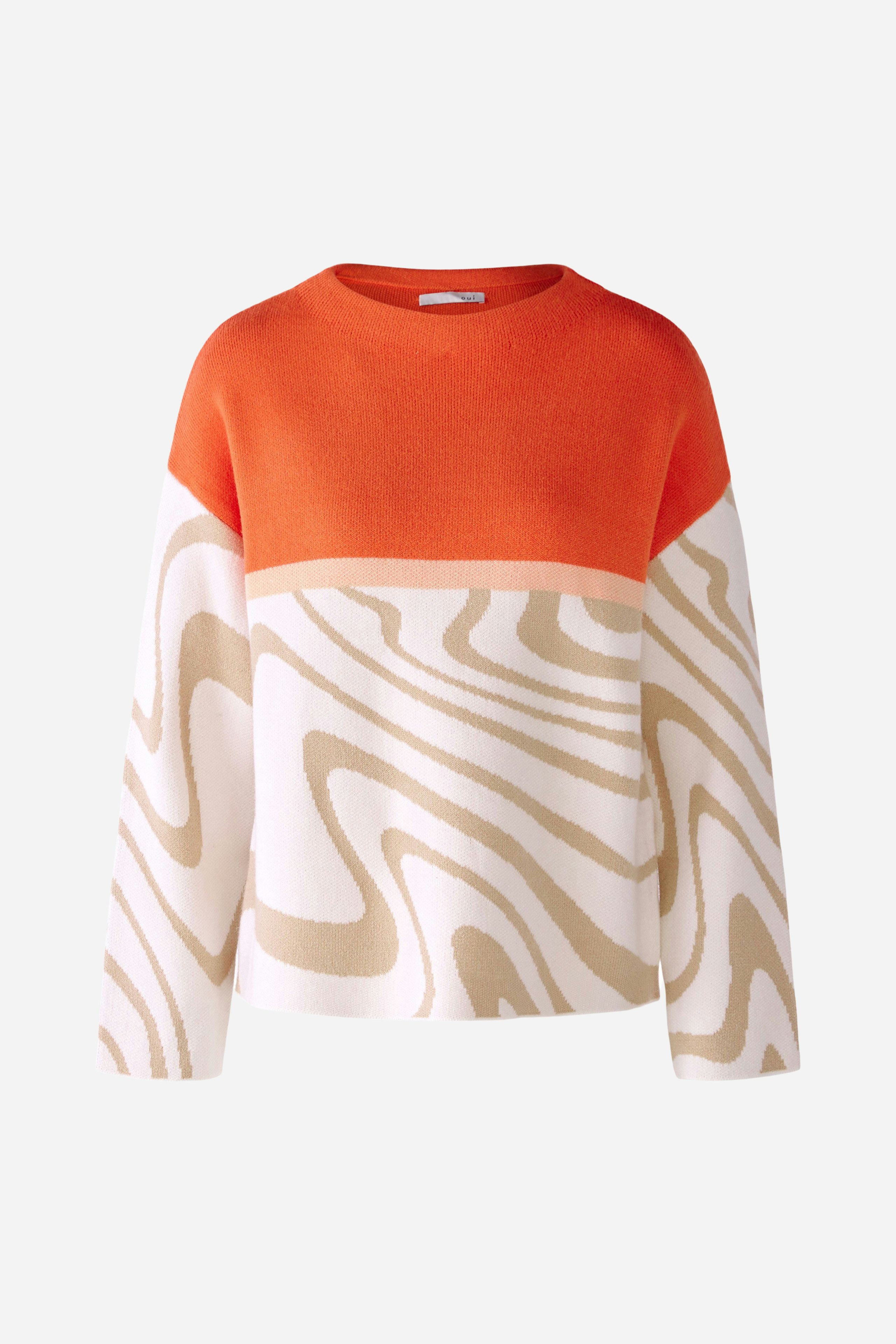 Bild 6 von Pullover mit angestricktem Stehkragen in lt stone orange | Oui