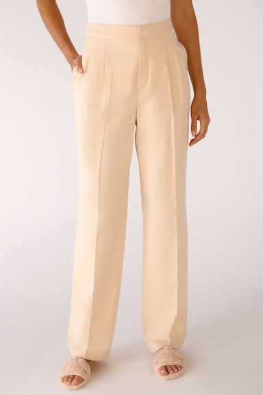 Bild 3 von Pleated trousers in a light linen blend with stretch in light beige | Oui