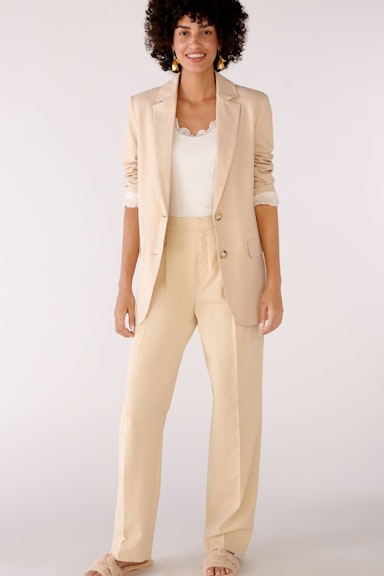 Bild 1 von Pleated trousers in a light linen blend with stretch in light beige | Oui