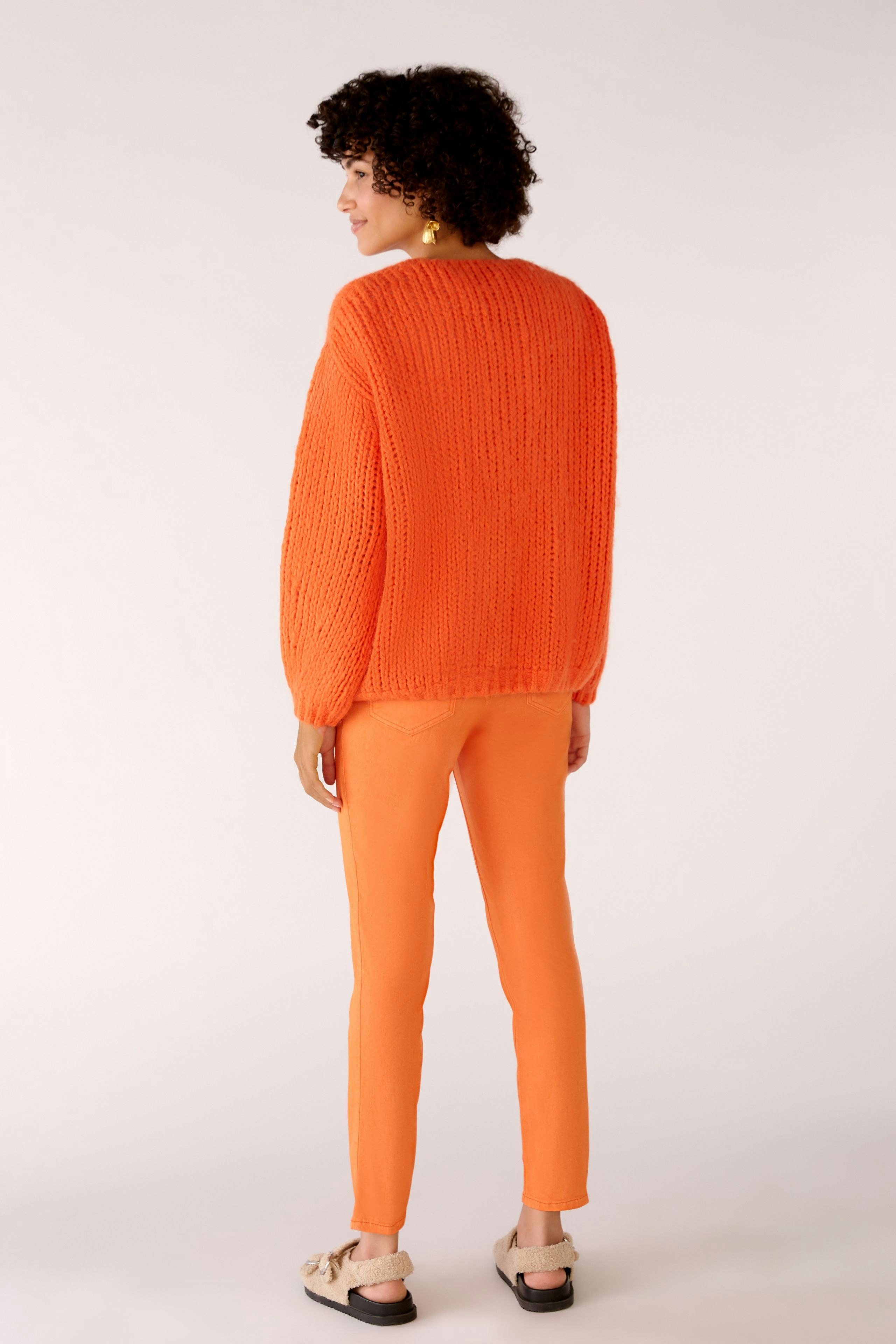 Bild 3 von Strickjacke in Garnmischung mit Wollanteil in vermillion orange | Oui