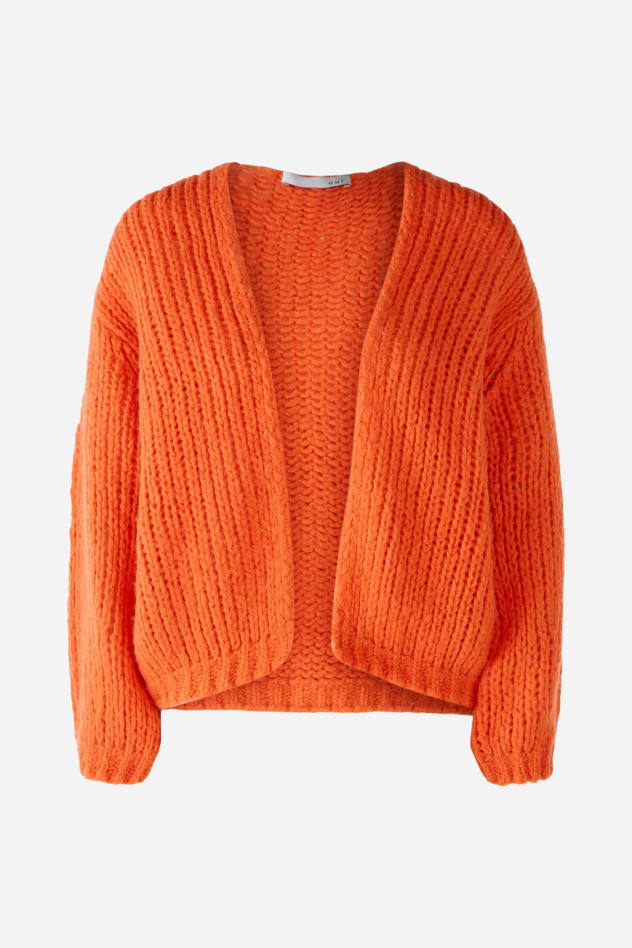 Bild 8 von Strickjacke in Garnmischung mit Wollanteil in vermillion orange | Oui
