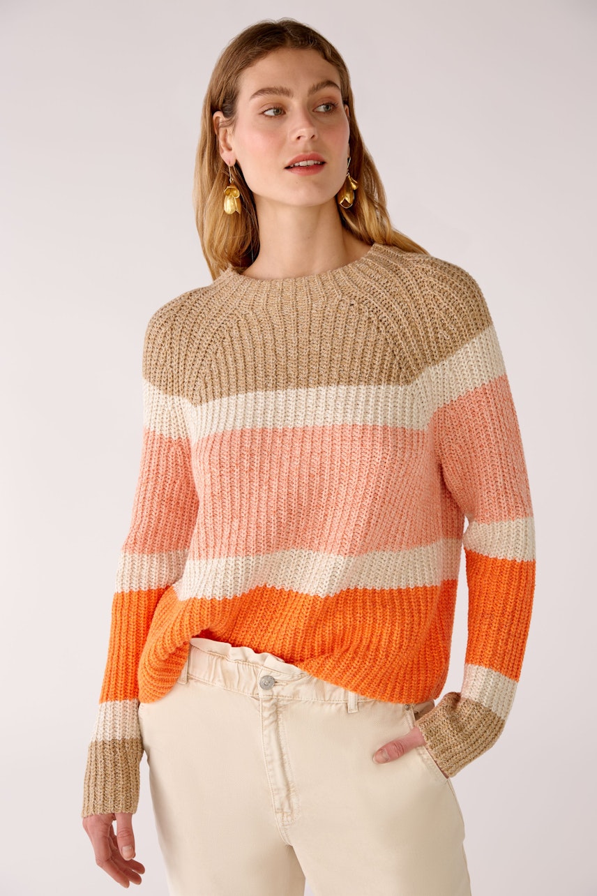 Bild 2 von Strickpullover in Baumwollmischung in orange camel | Oui