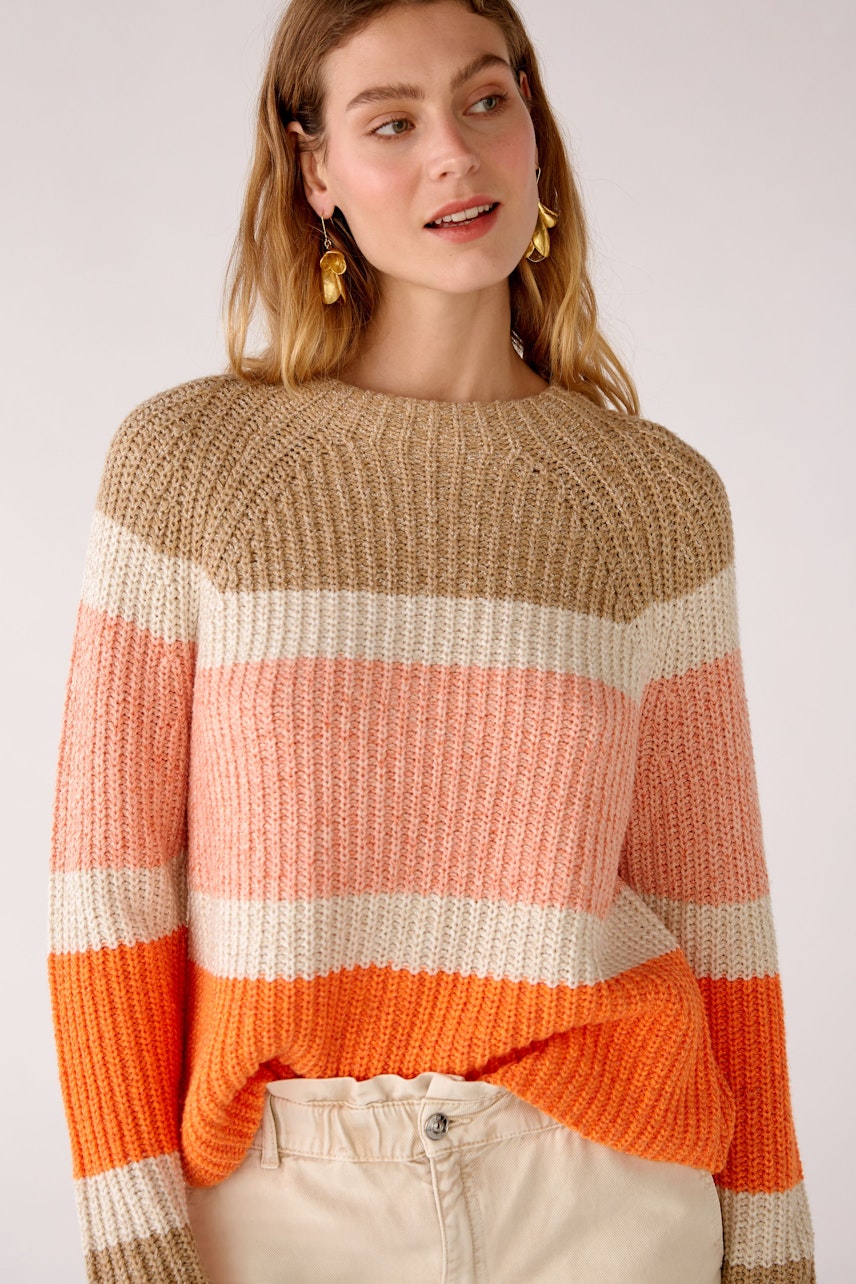 Bild 4 von Strickpullover in Baumwollmischung in orange camel | Oui