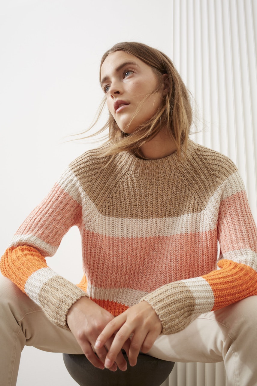 Bild 7 von Strickpullover in Baumwollmischung in orange camel | Oui