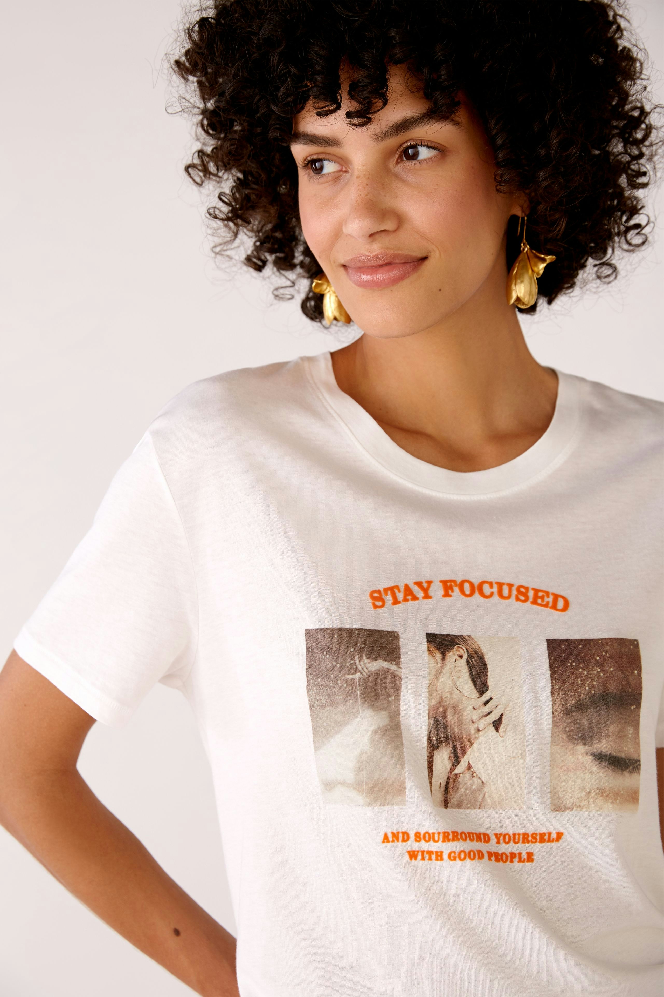 Bild 1 von T-Shirt aus softer Jerseyware in optic white | Oui