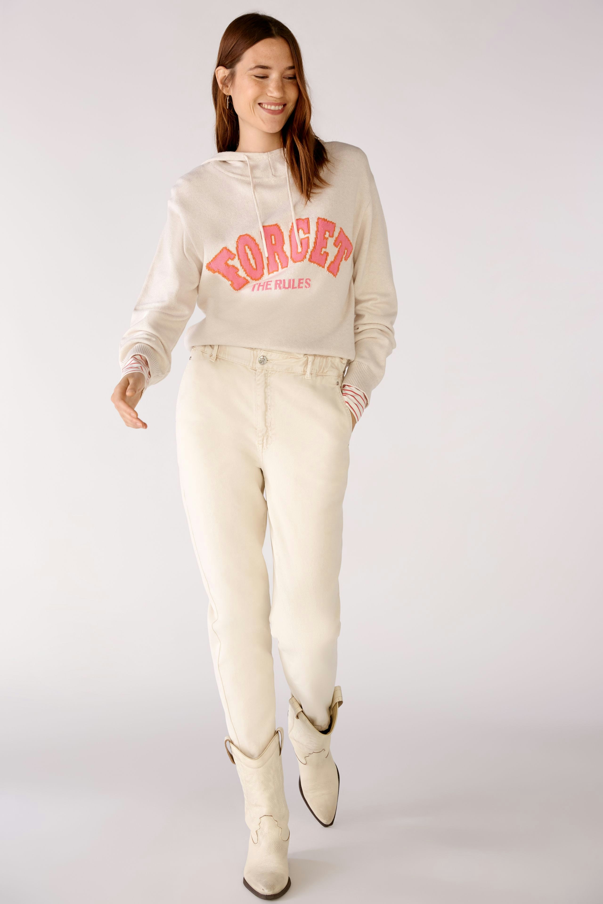 Bild 2 von Pullover in Baumwollmischung in white red | Oui