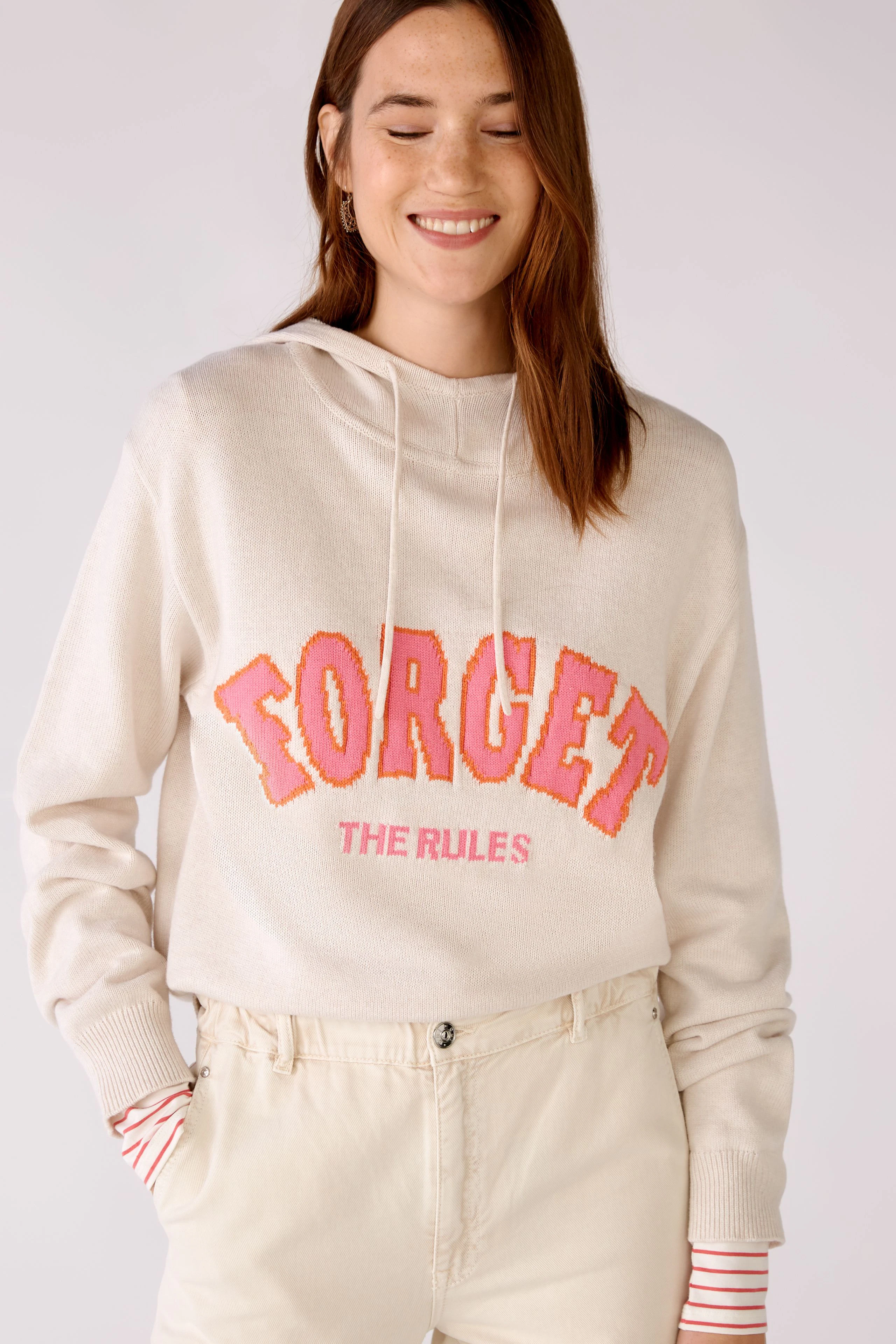 Image 4 of Pullover in cotton blend in white red | Oui