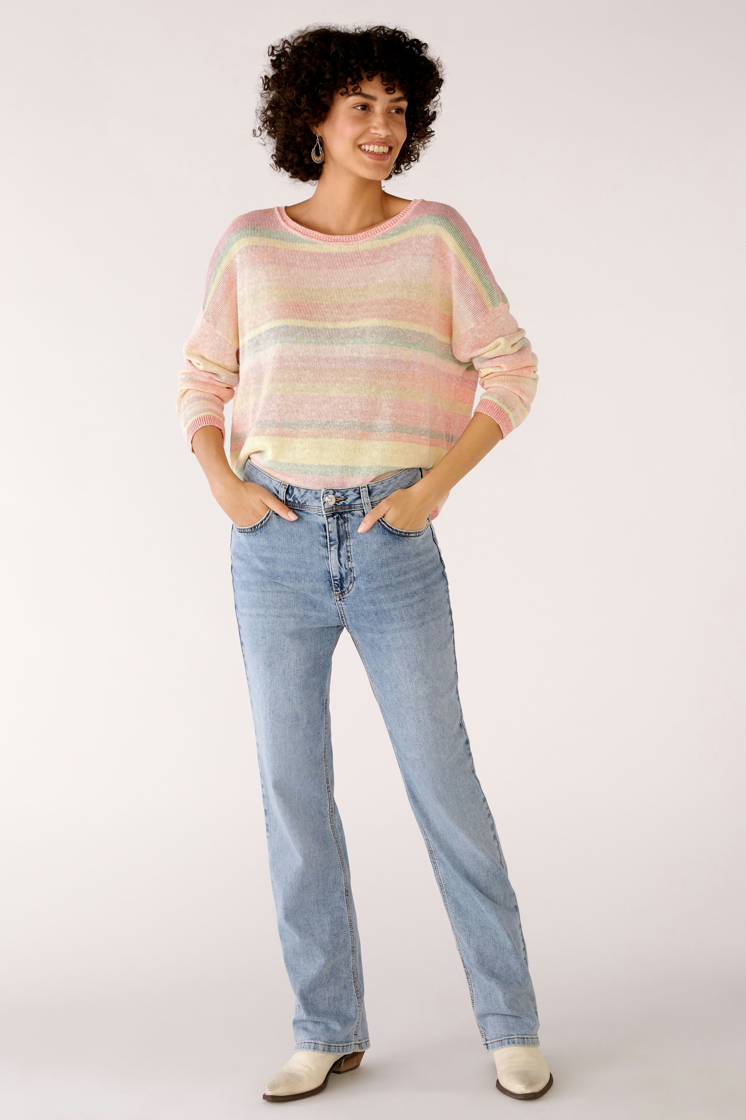 Bild 2 von Pullover in Leinen-Baumwollmischung in red rose | Oui