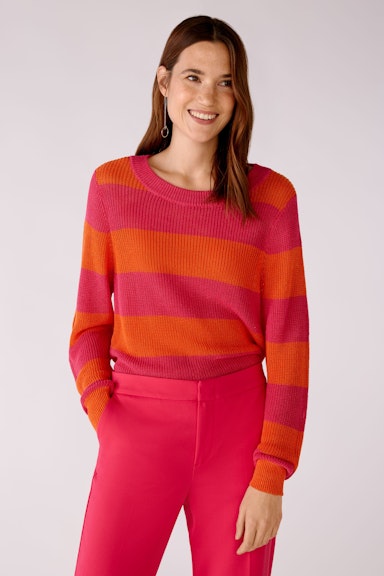 Bild 2 von Knitted pullover with stripes in pink orange | Oui