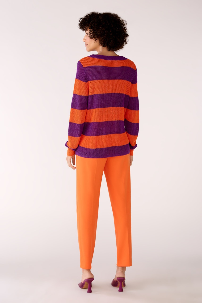 Bild 3 von Knitted pullover with stripes in lilac orange | Oui