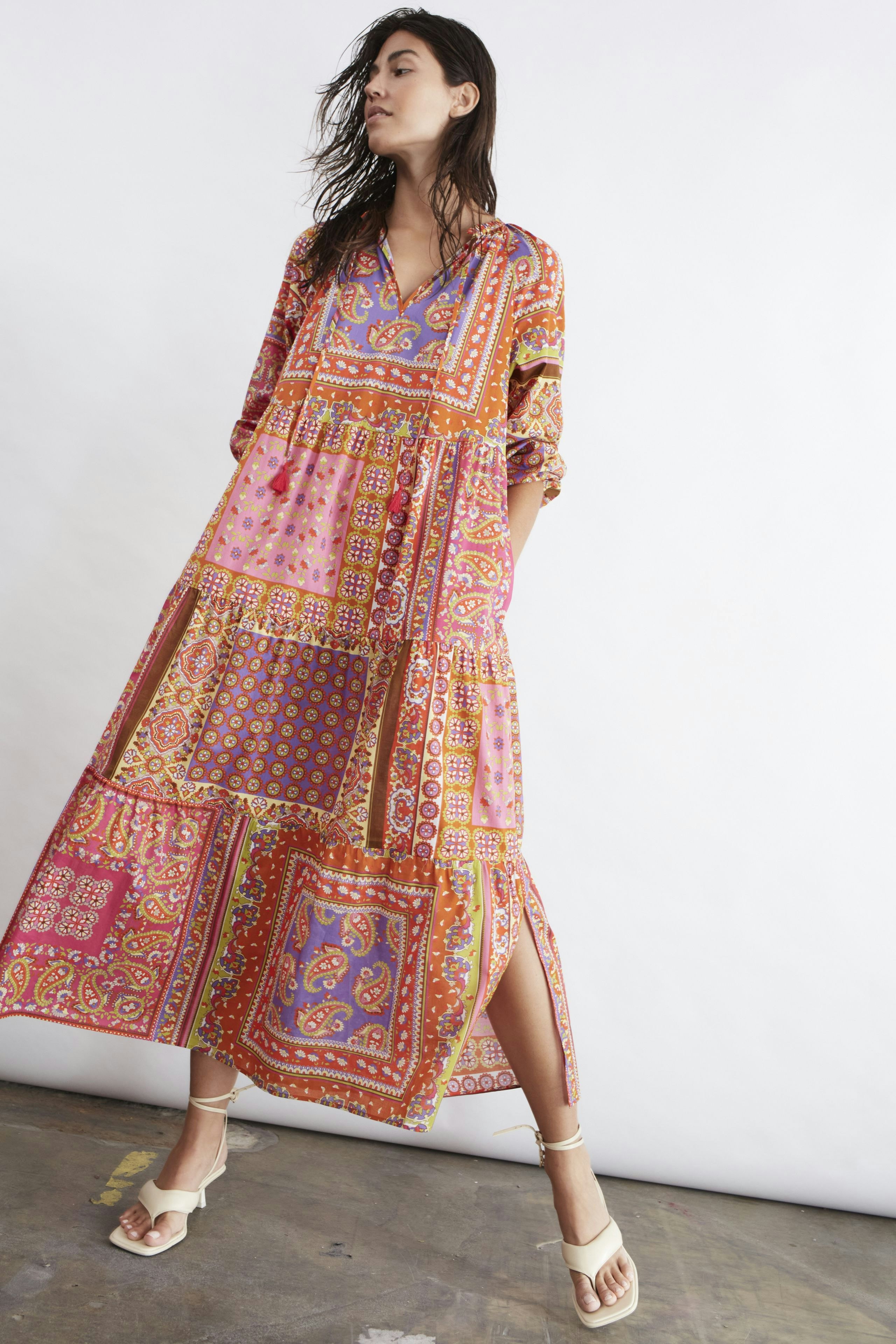 Bild 6 von Maxikleid 100% Baumwoll-Voile in pink orange | Oui