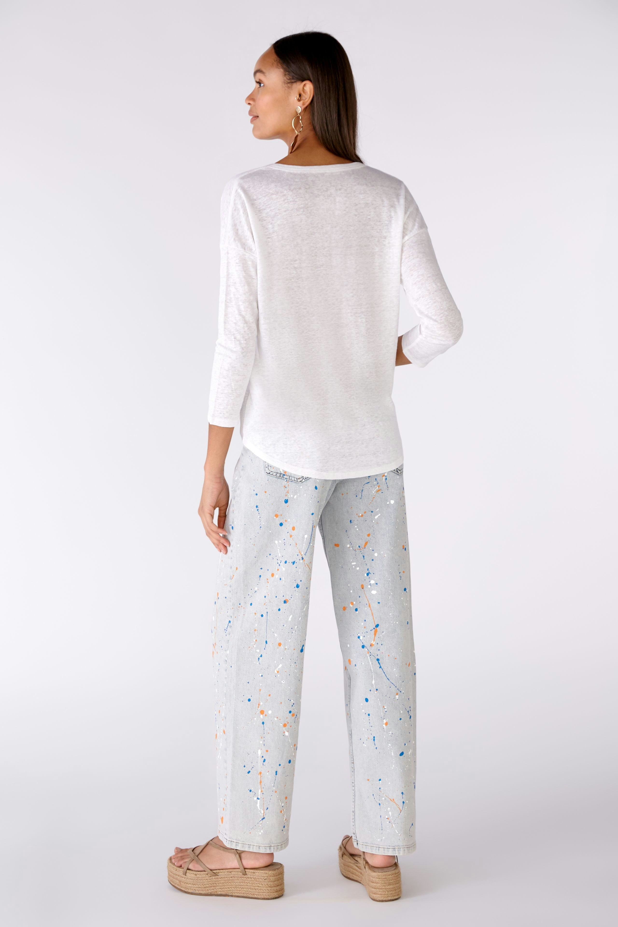 Bild 3 von T-shirt 100% linen in optic white | Oui