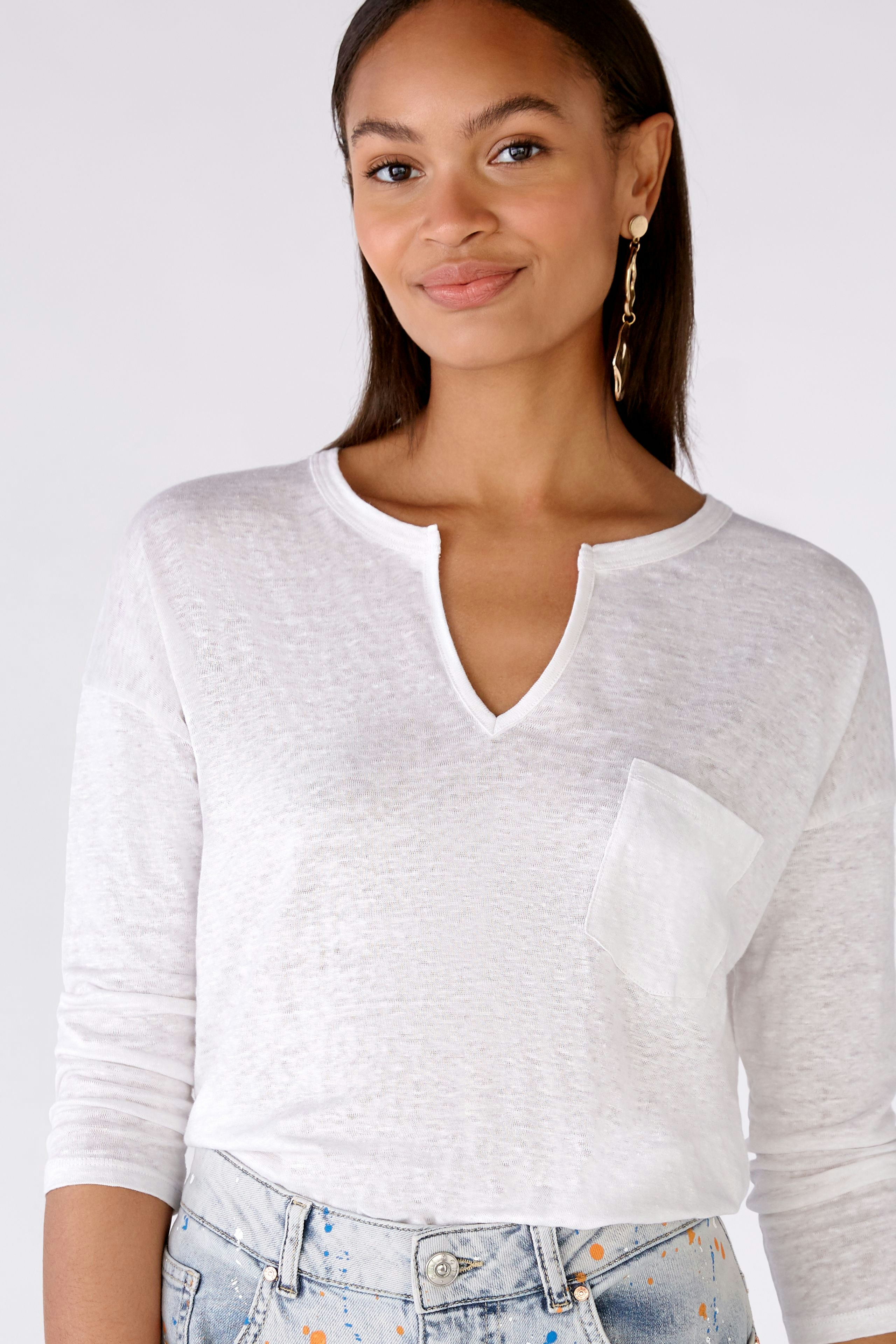 Bild 4 von T-shirt 100% linen in optic white | Oui