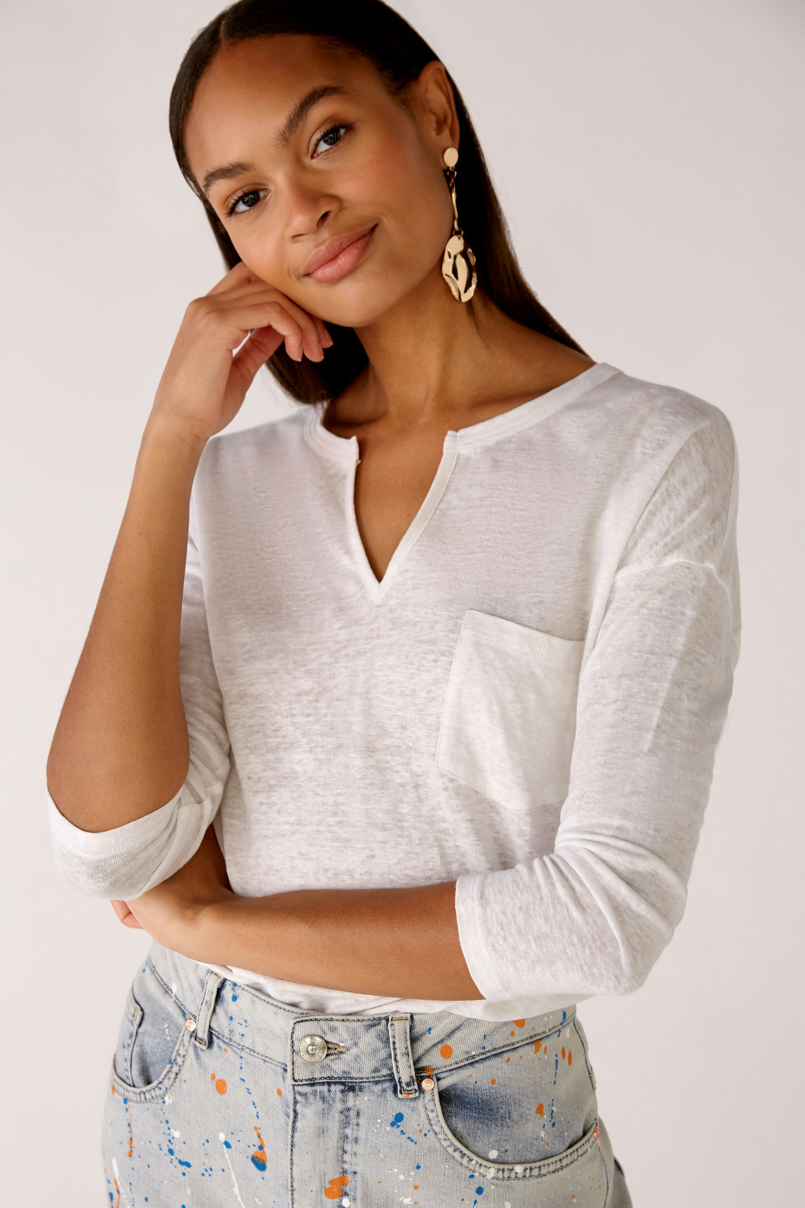 Bild 5 von T-shirt 100% linen in optic white | Oui