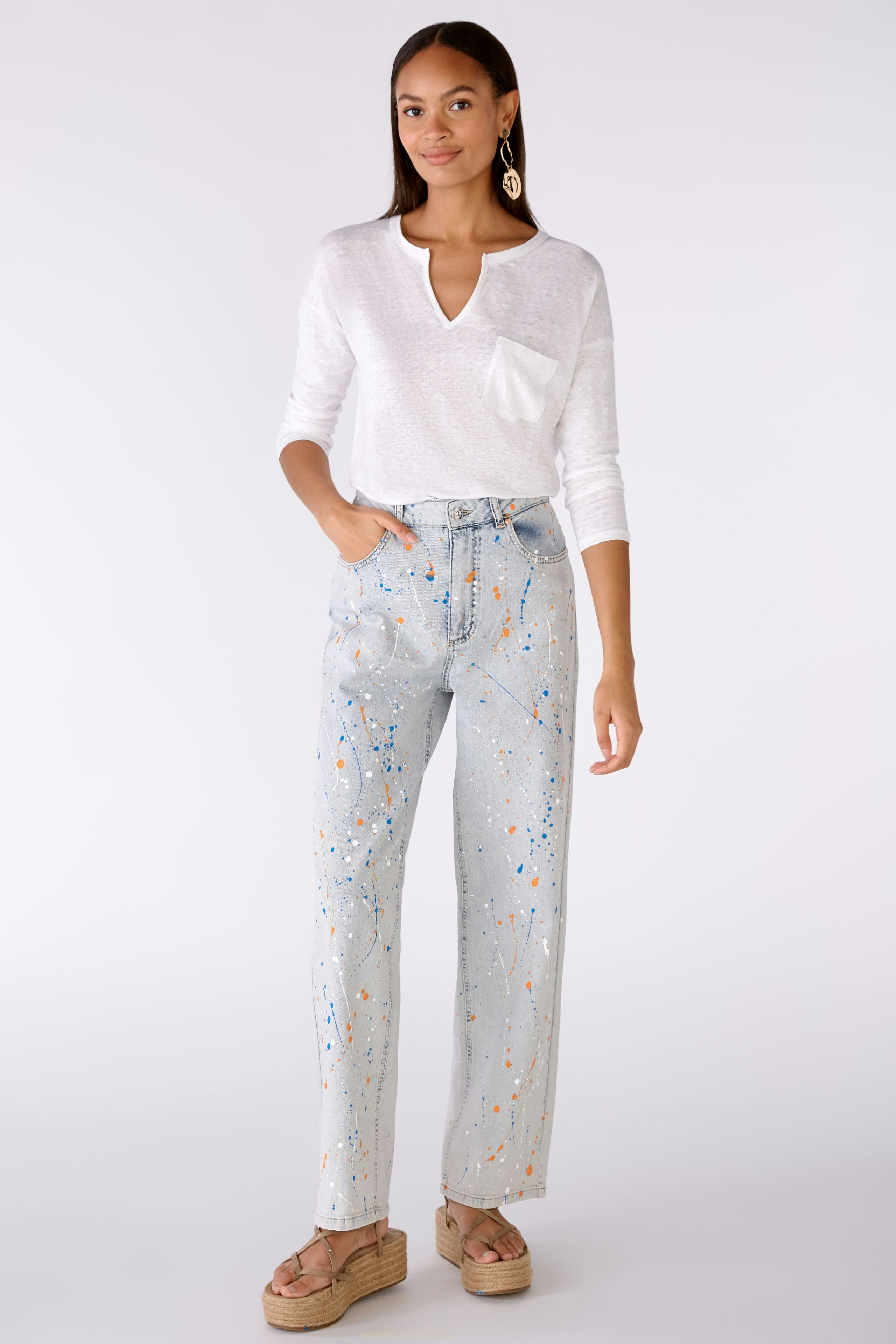 Bild 1 von T-shirt 100% linen in optic white | Oui