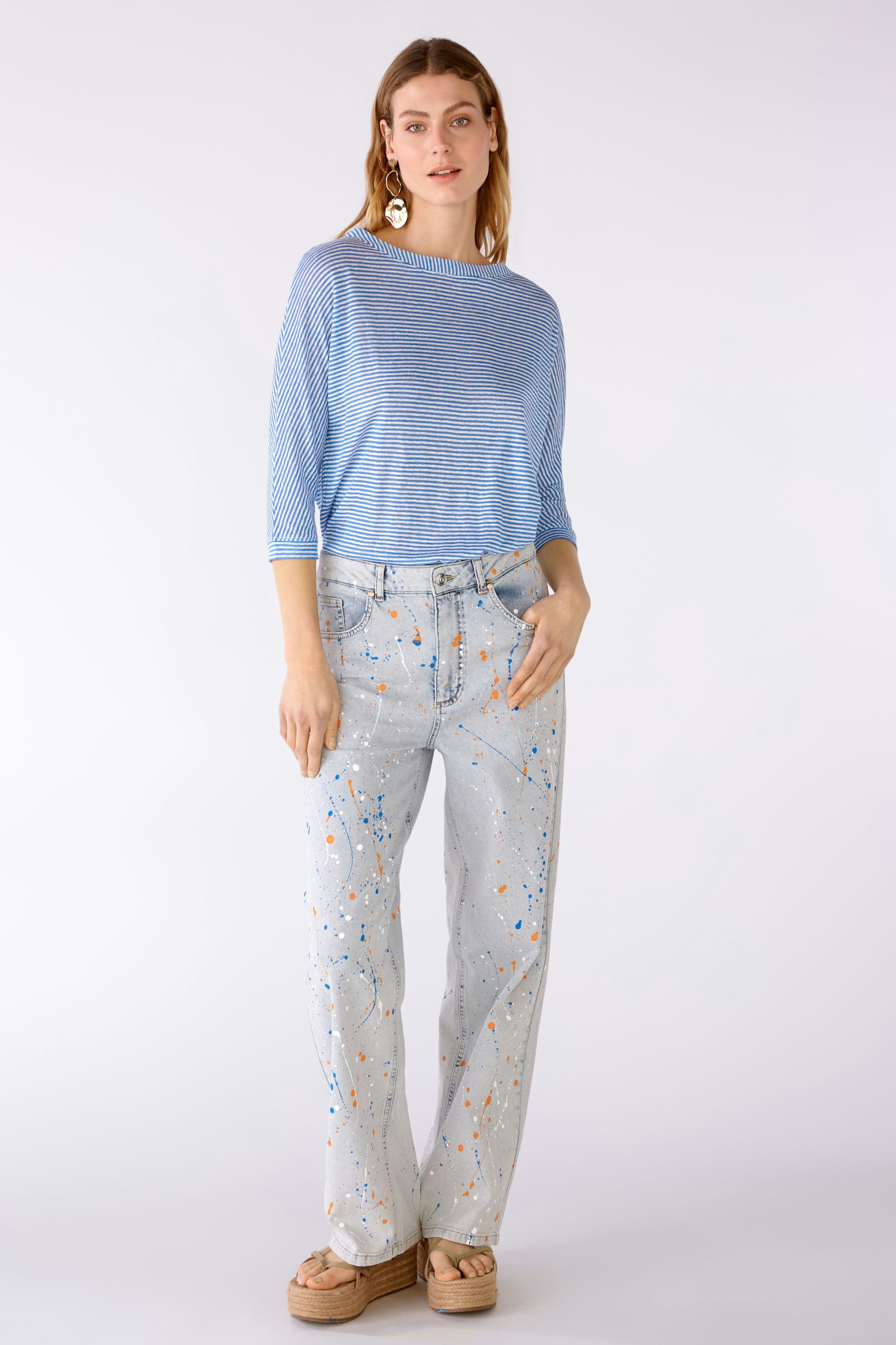 Bild 1 von T-Shirt 100% Leinen in lt blue white | Oui