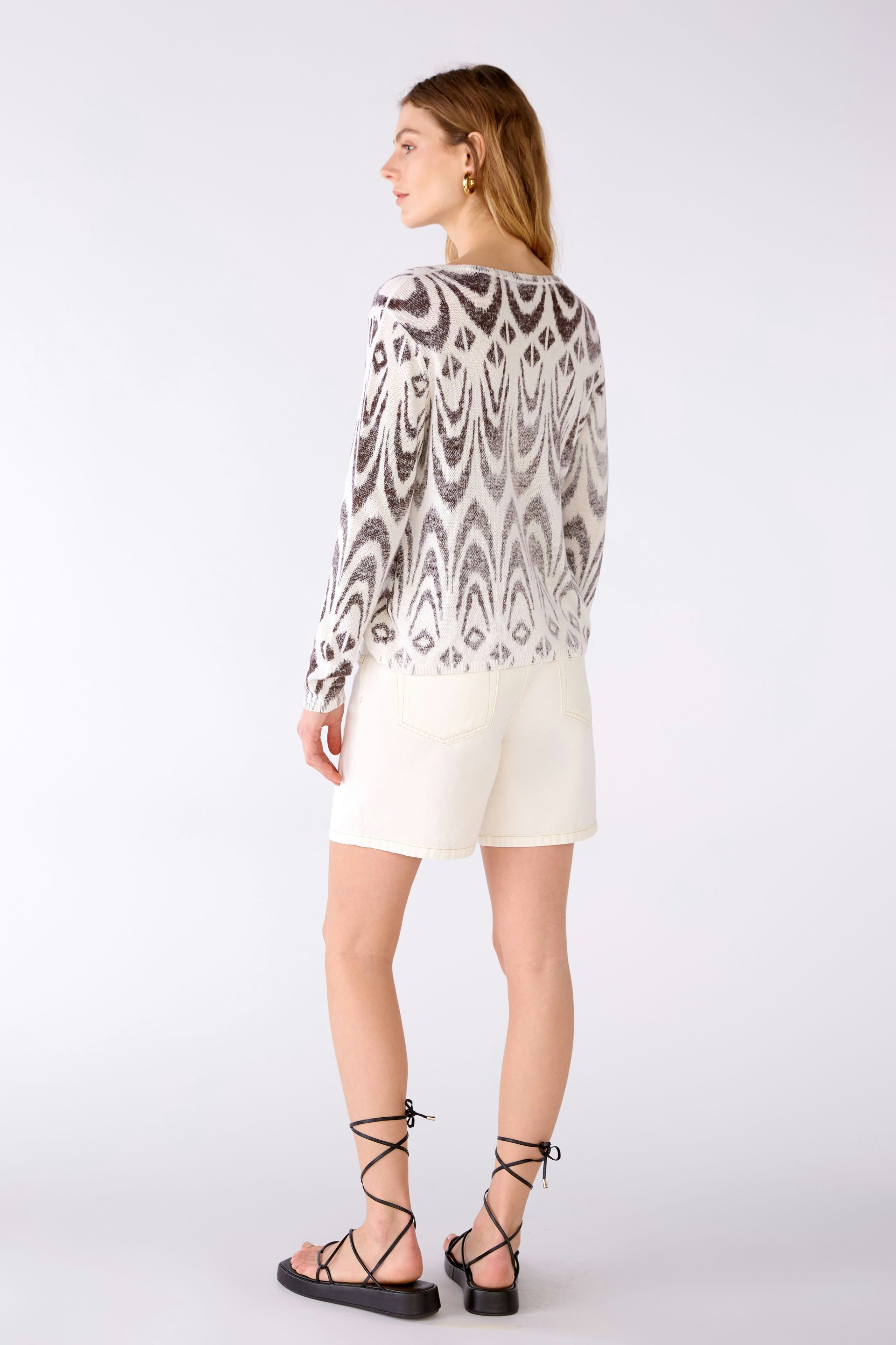 Bild 3 von Knitted pullover 100% cotton in offwhite brown | Oui