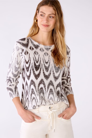 Bild 4 von Knitted pullover 100% cotton in offwhite brown | Oui