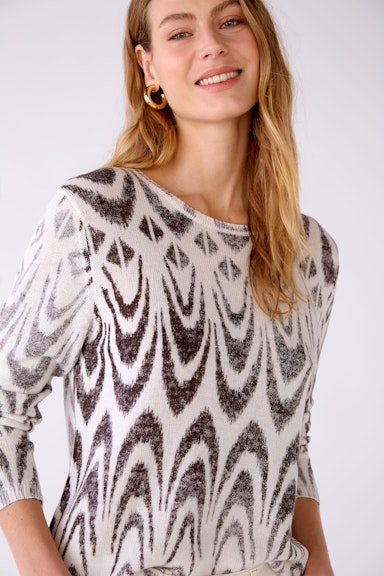 Bild 5 von Knitted pullover 100% cotton in offwhite brown | Oui