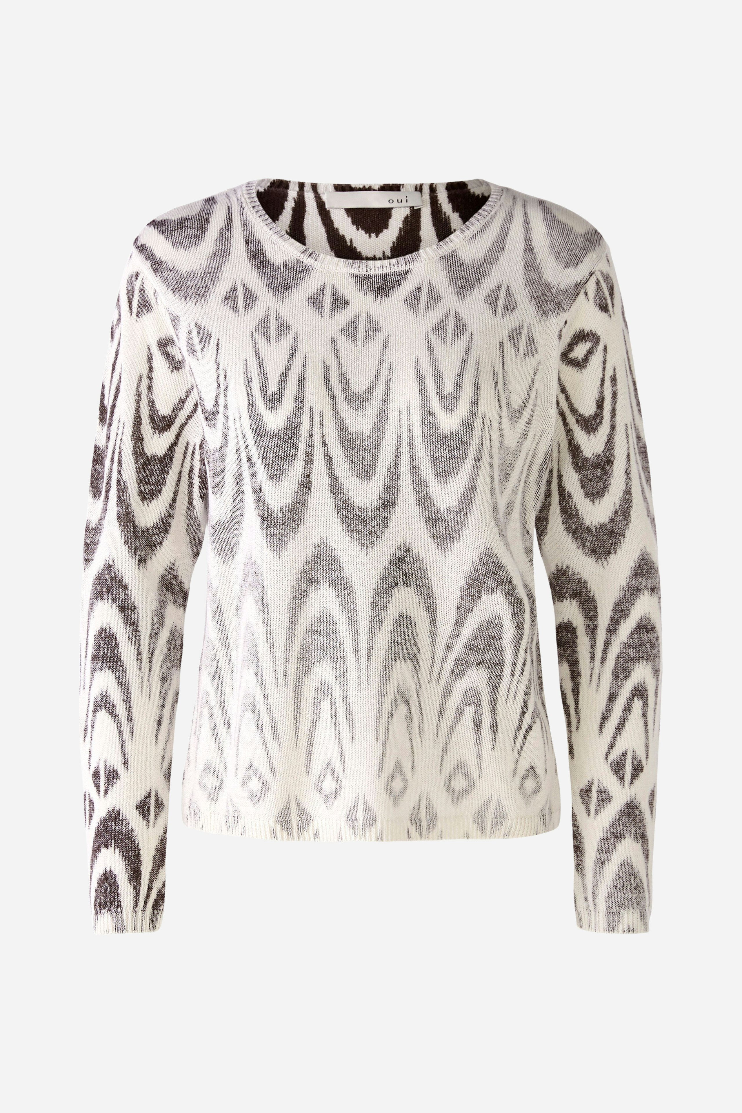 Bild 6 von Knitted pullover 100% cotton in offwhite brown | Oui
