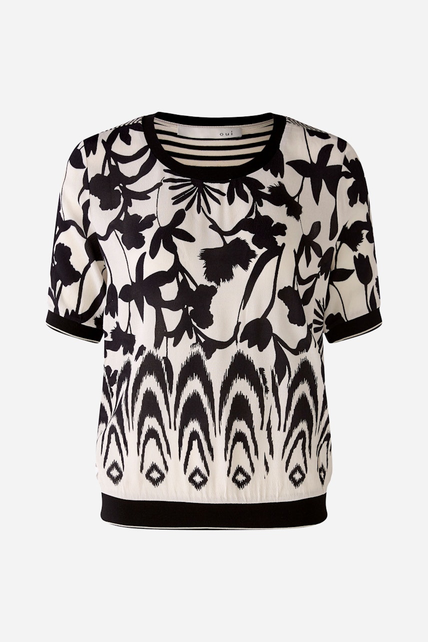 Bild 1 von Blusenshirt 100% Viskose in white brown | Oui