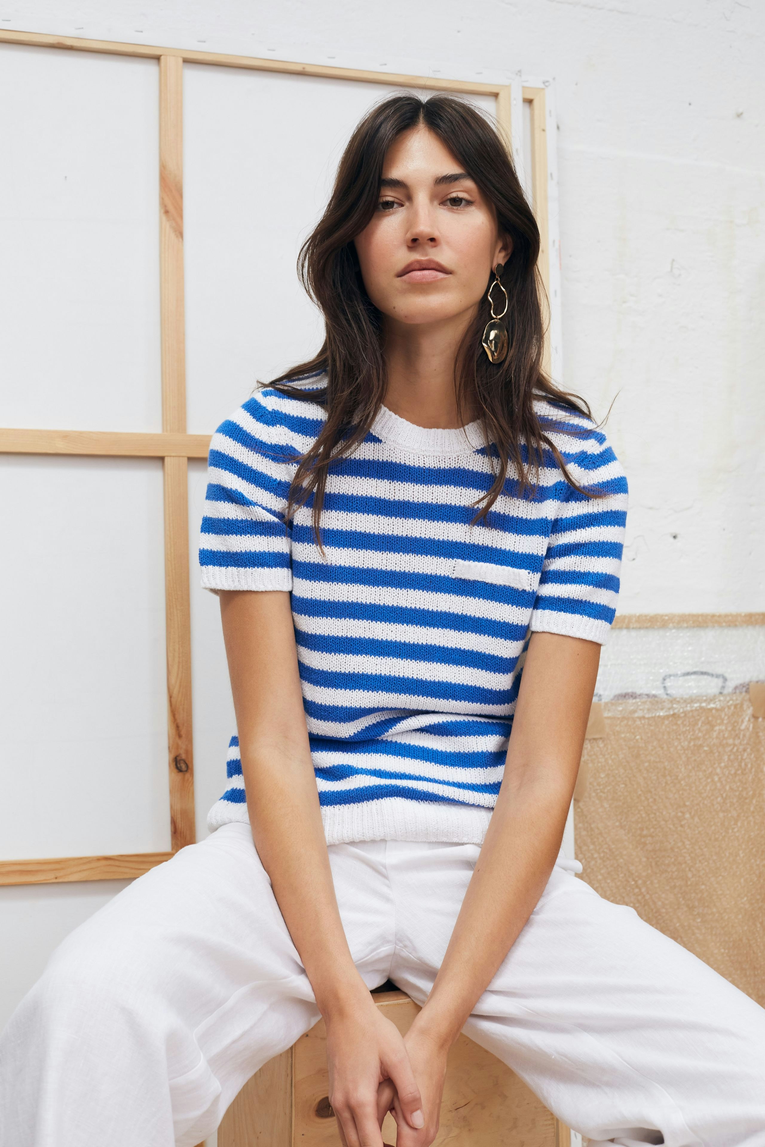 Bild 7 von Strickpullover 100% Baumwolle in offwhite blue | Oui