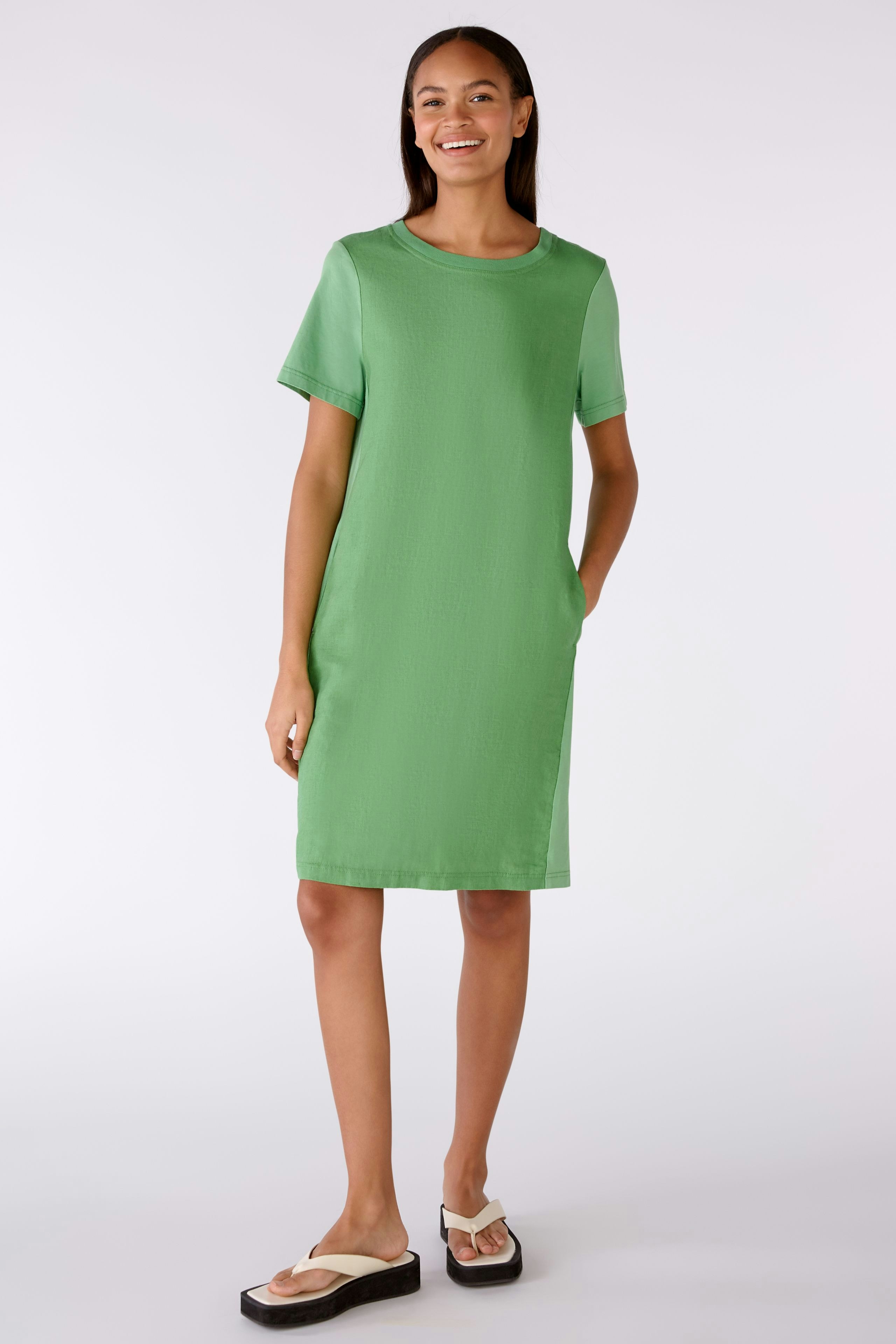 Bild 1 von Kleid Leinen-Baumwollpatch in green leaf | Oui