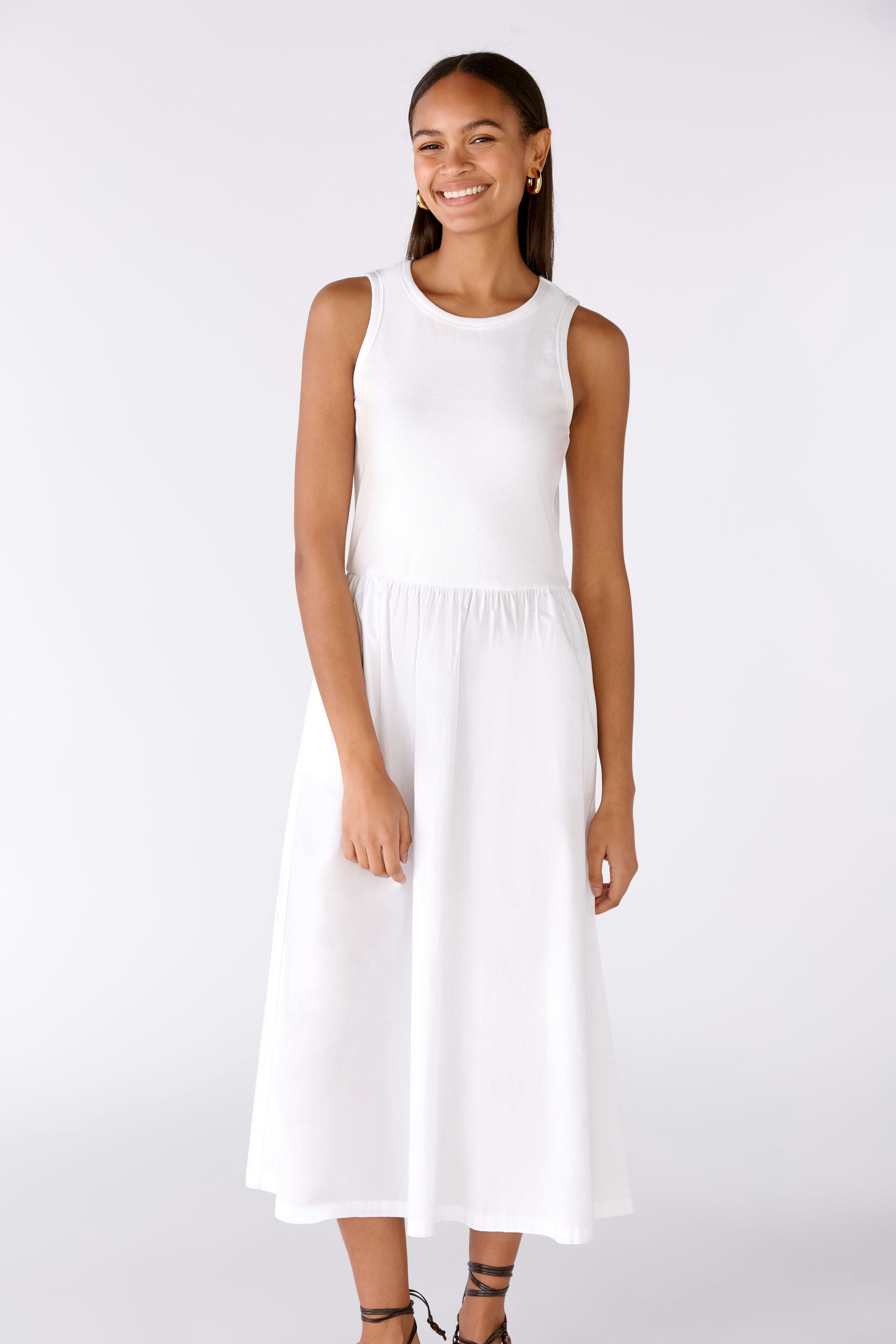 Bild 2 von Midi dress stretch cotton patched in optic white | Oui