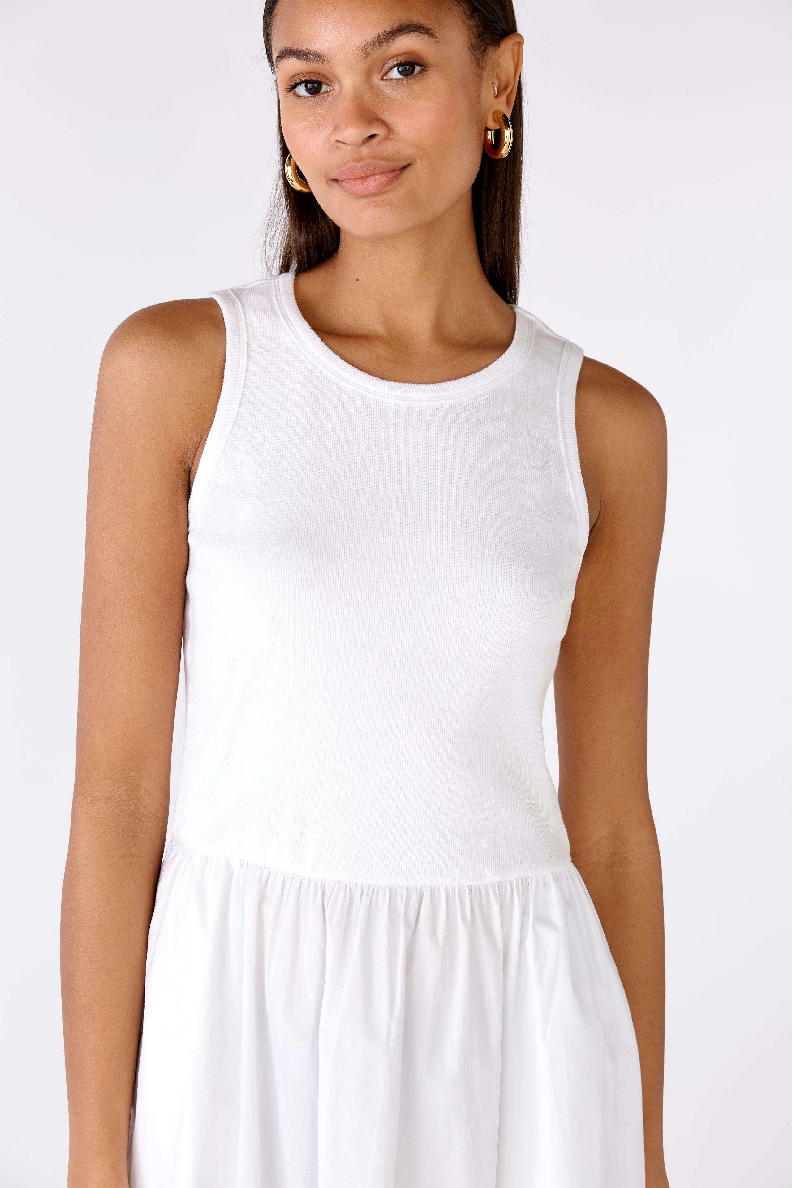 Bild 4 von Midi dress stretch cotton patched in optic white | Oui