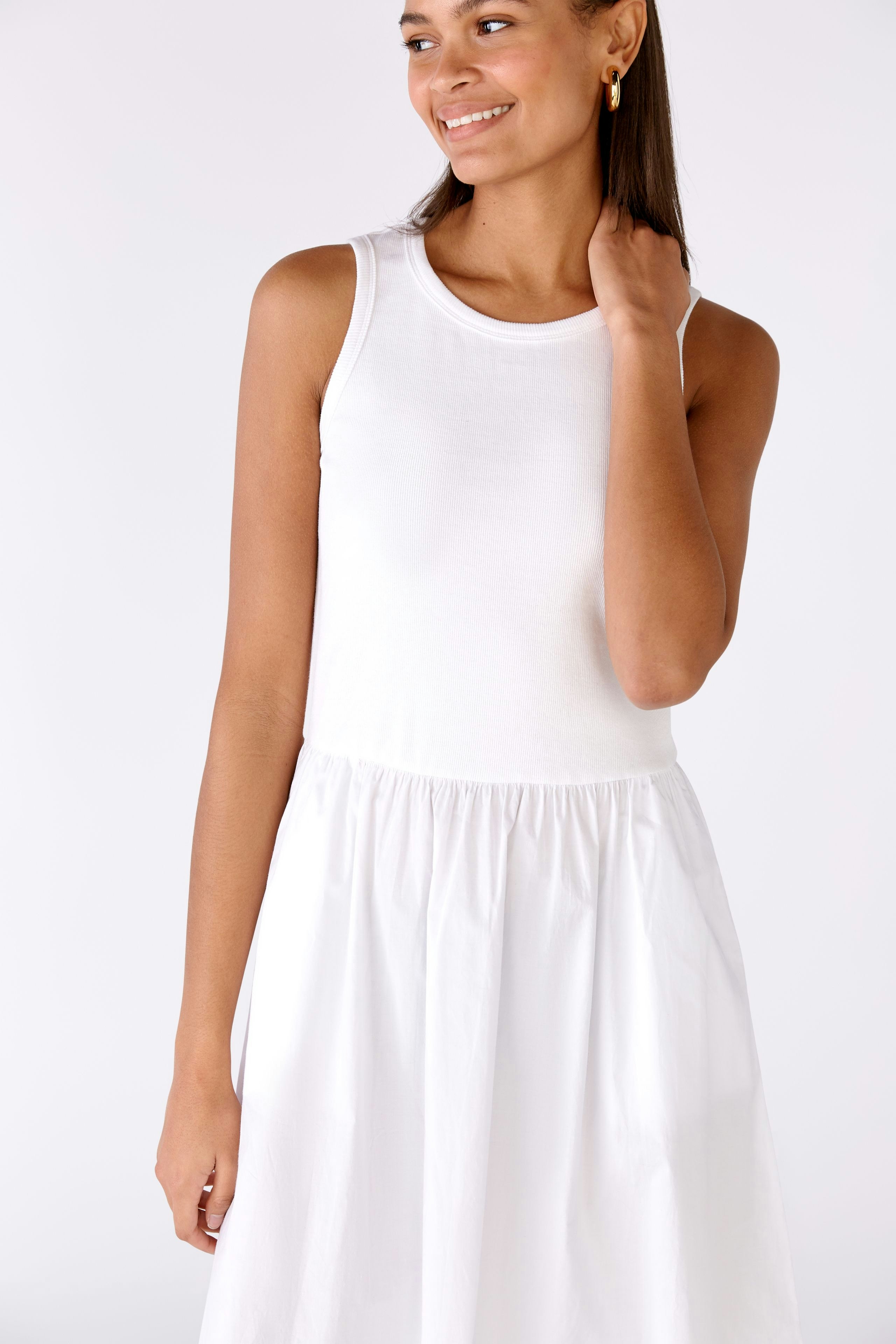 Bild 5 von Midi dress stretch cotton patched in optic white | Oui
