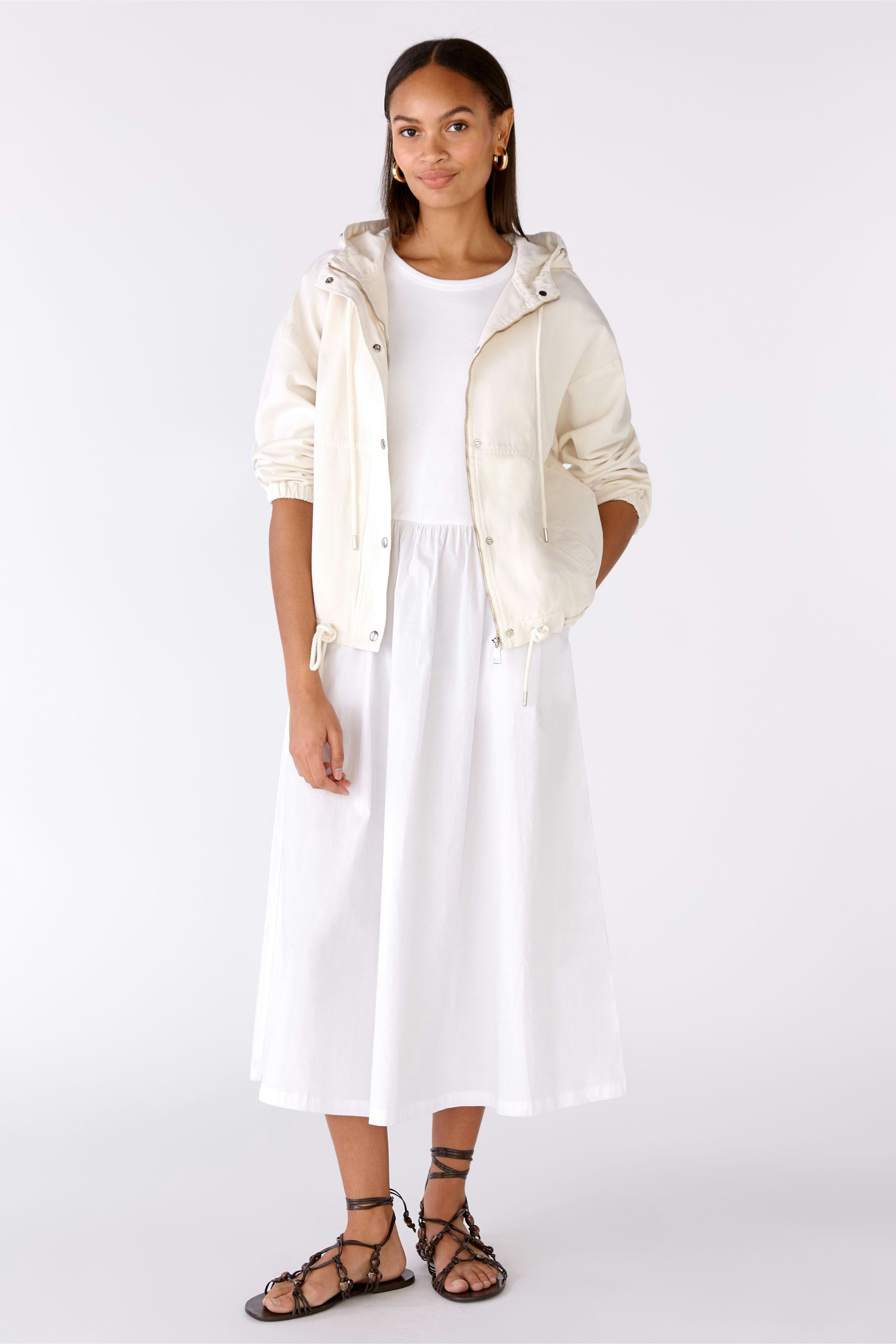 Bild 1 von Midi dress stretch cotton patched in optic white | Oui