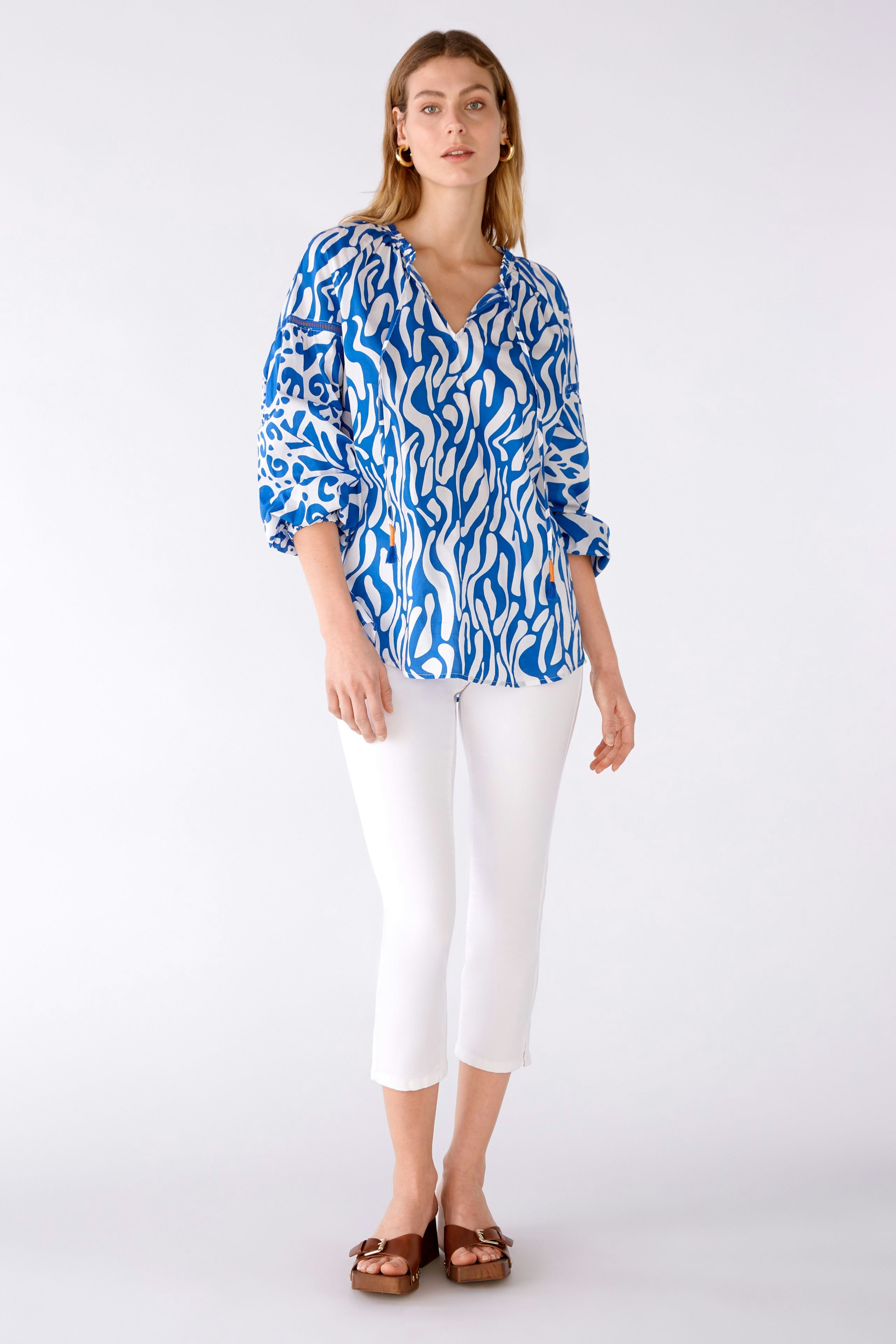 Bild 1 von Tunikabluse 100% Baumwollvoile in blue white | Oui