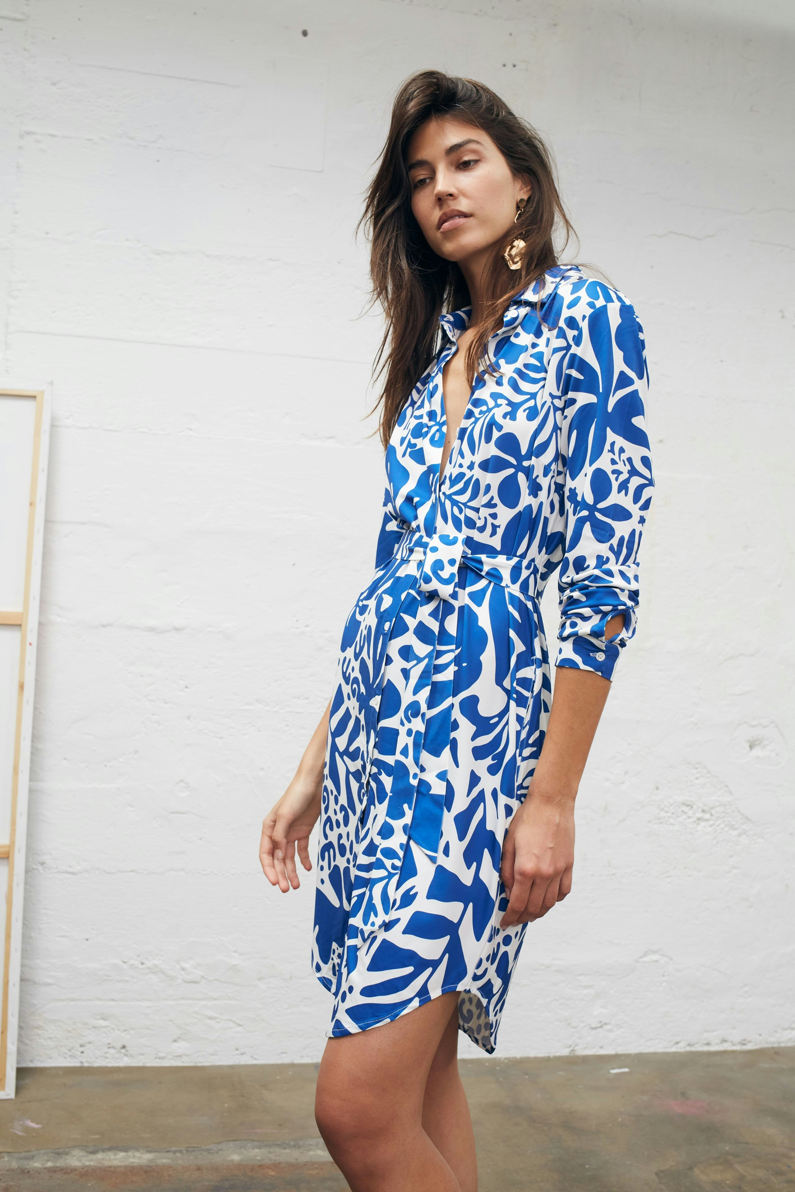 Bild 7 von Hemdblusenkleid Silky Touch Qualität in blue white | Oui