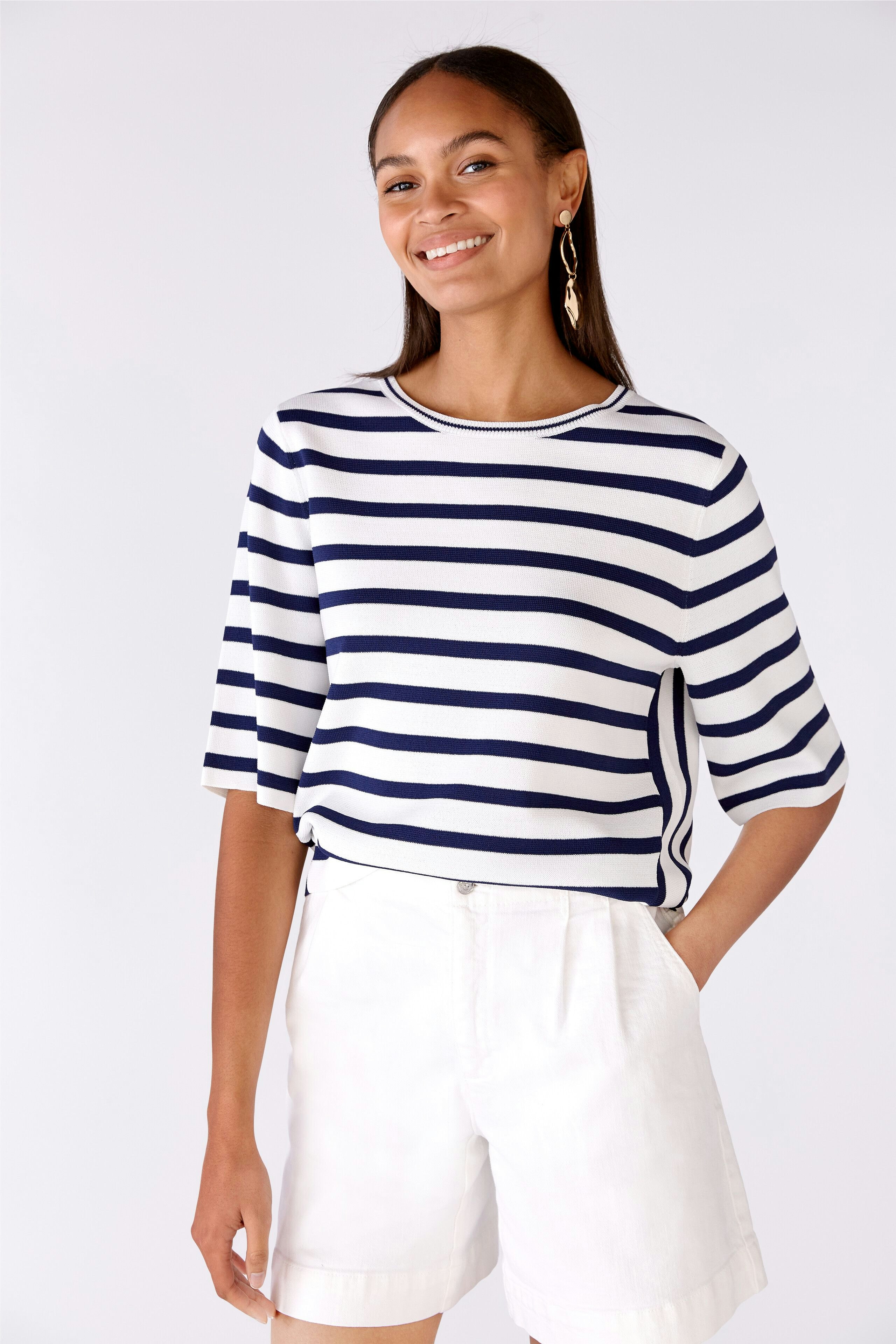 Bild 2 von Pullover viscose mixture in white blue | Oui