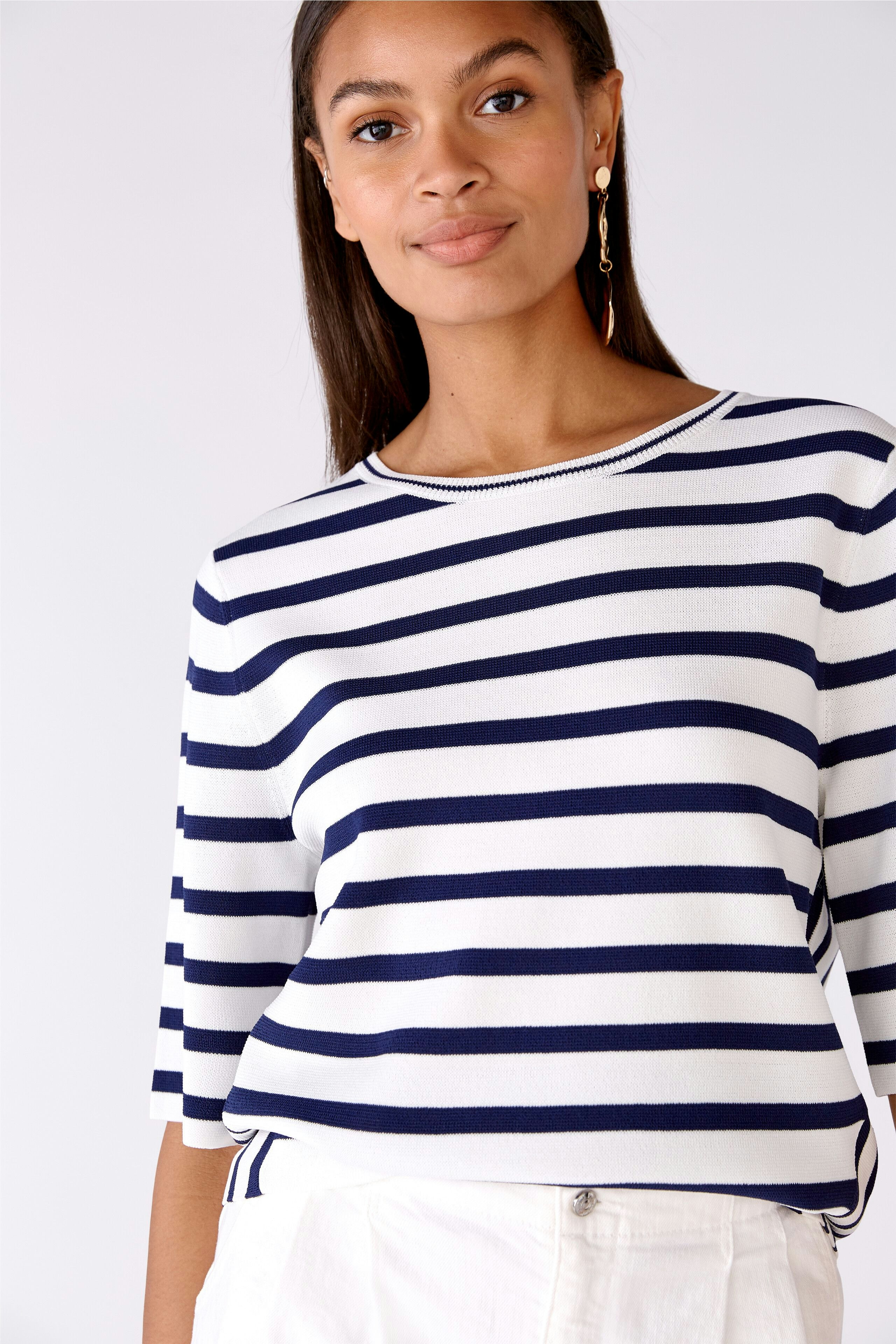 Bild 4 von Pullover viscose mixture in white blue | Oui