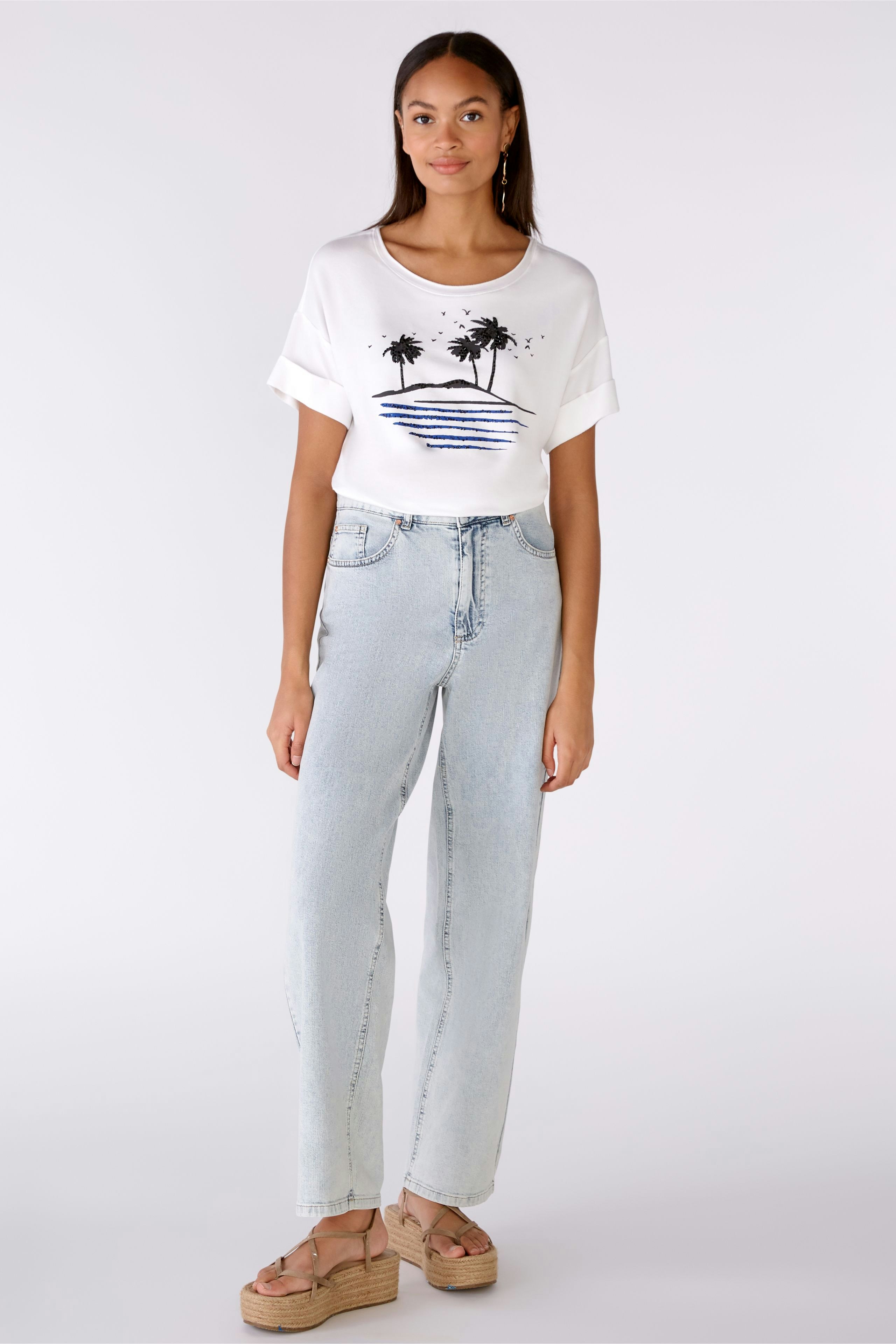 Bild 1 von Sweatshirt mit edler Deko, Handstickerei in optic white | Oui