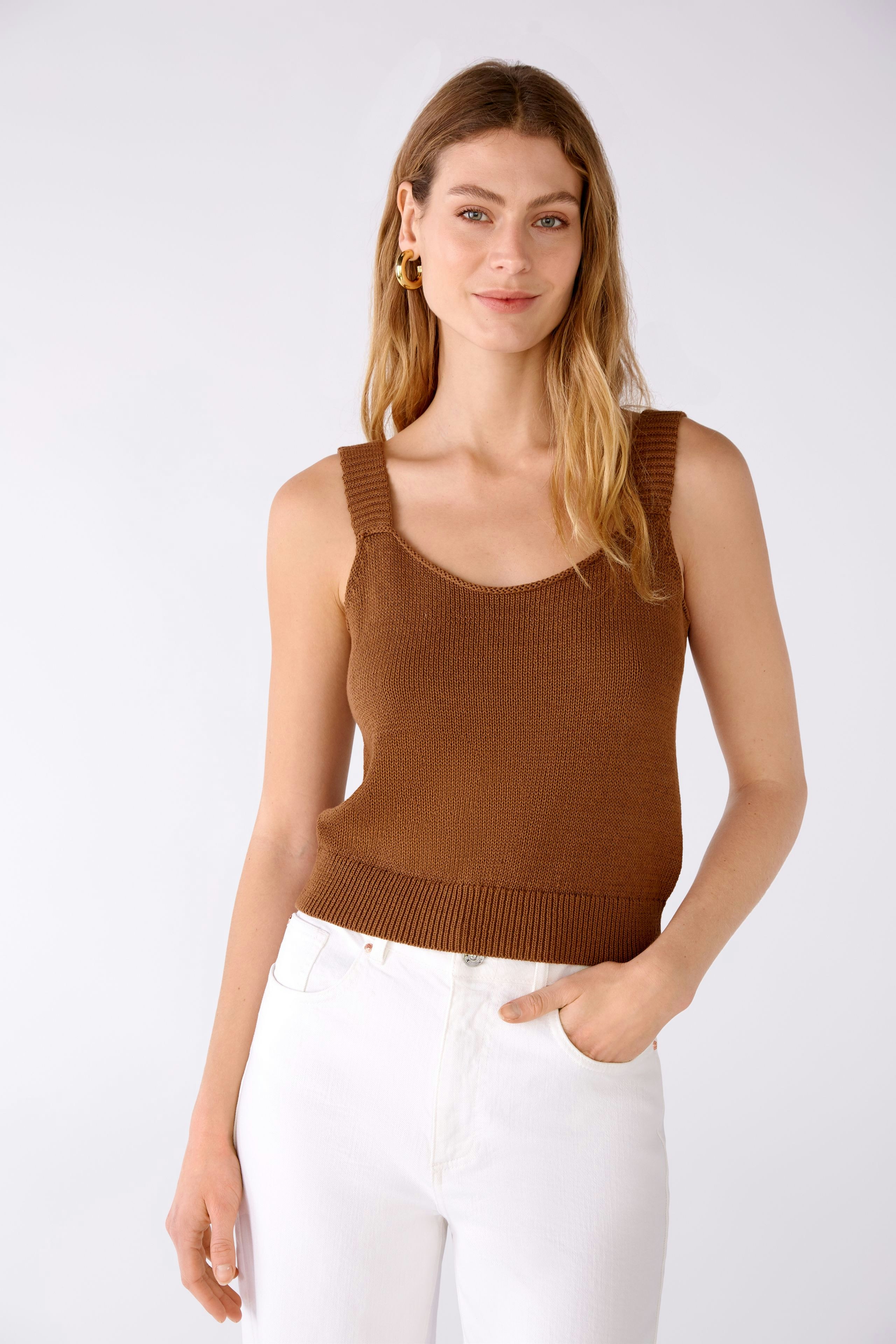 Bild 1 von Stricktop Baumwollmischung in toffee | Oui