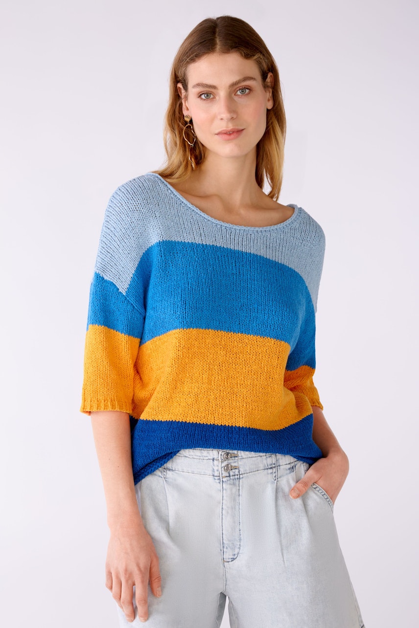 Bild 2 von Strickpullover Baumwollmischung in blue orange | Oui