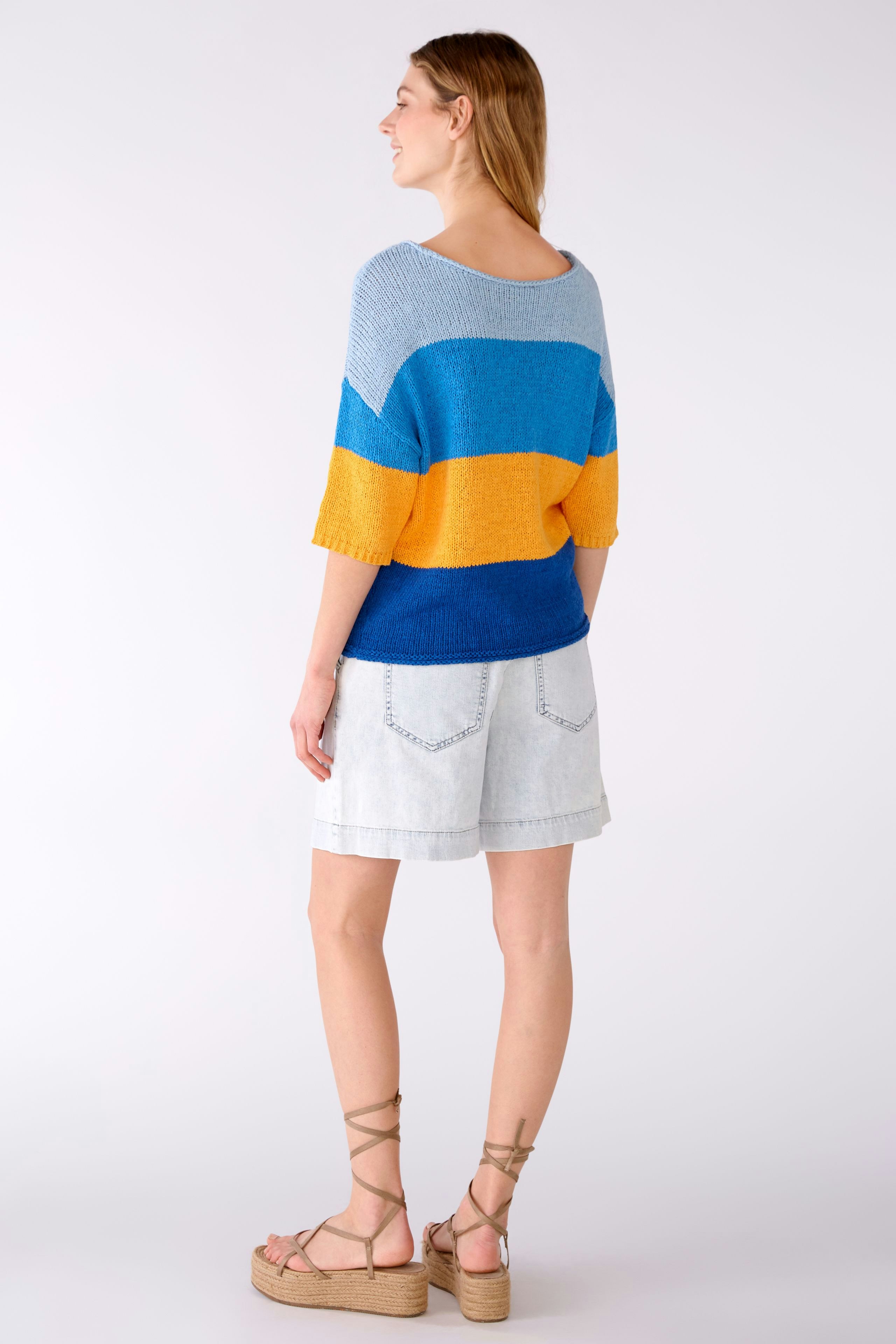 Bild 3 von Knitted pullover cotton blend in blue orange | Oui