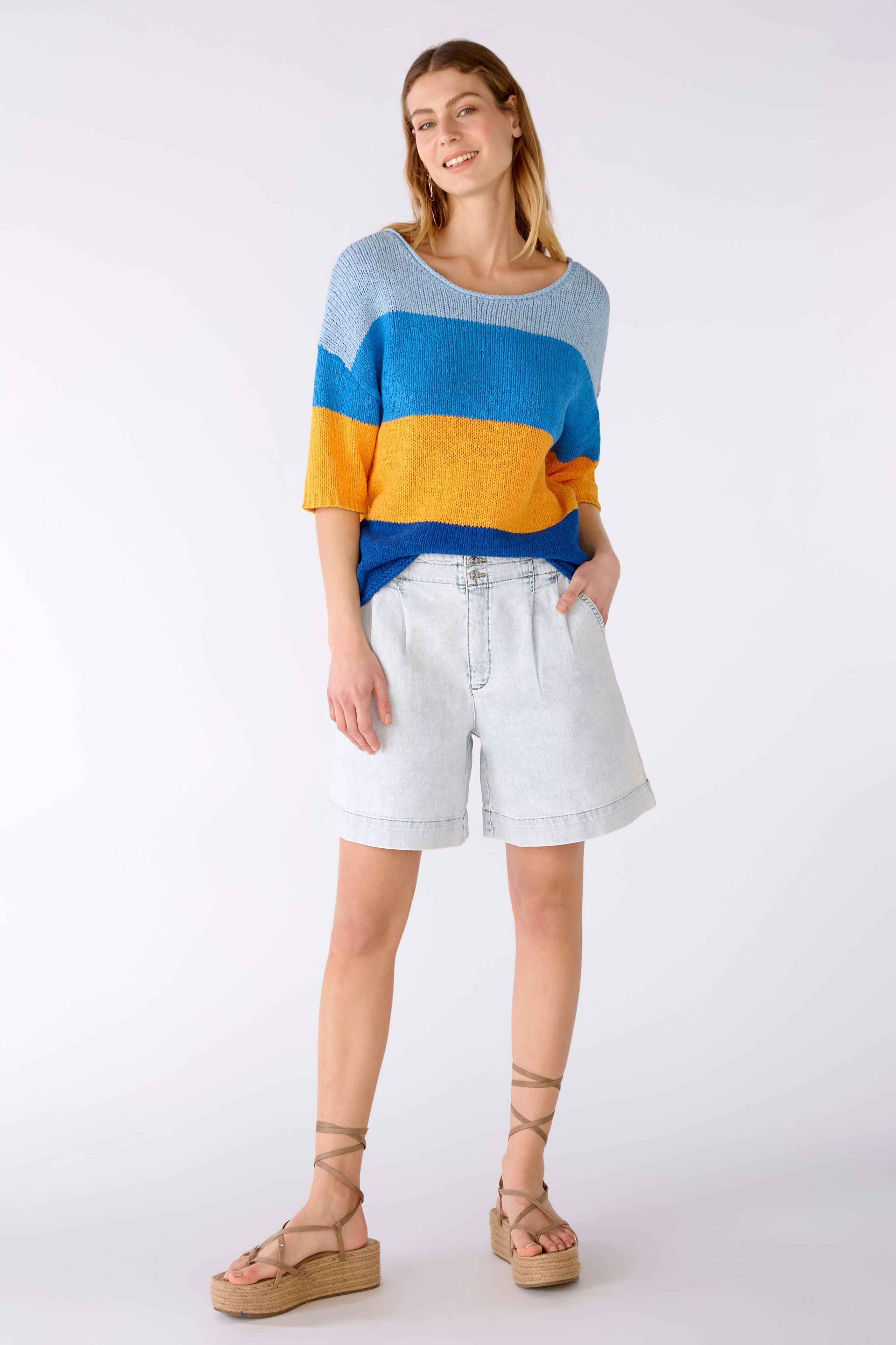 Bild 1 von Knitted pullover cotton blend in blue orange | Oui